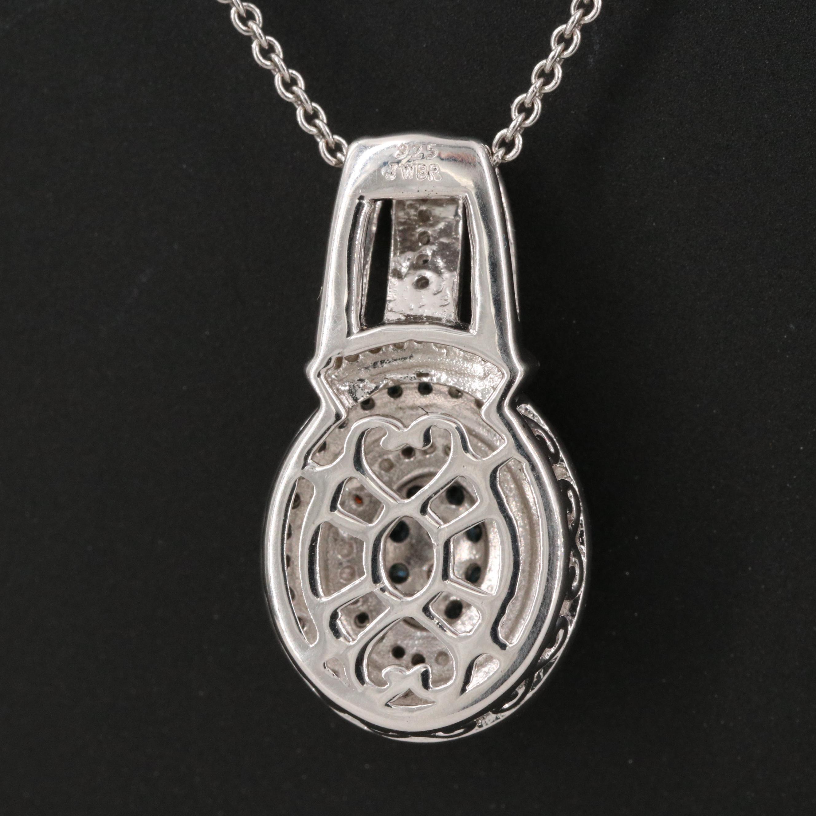 Sterling Silver Diamond Pendant Necklace