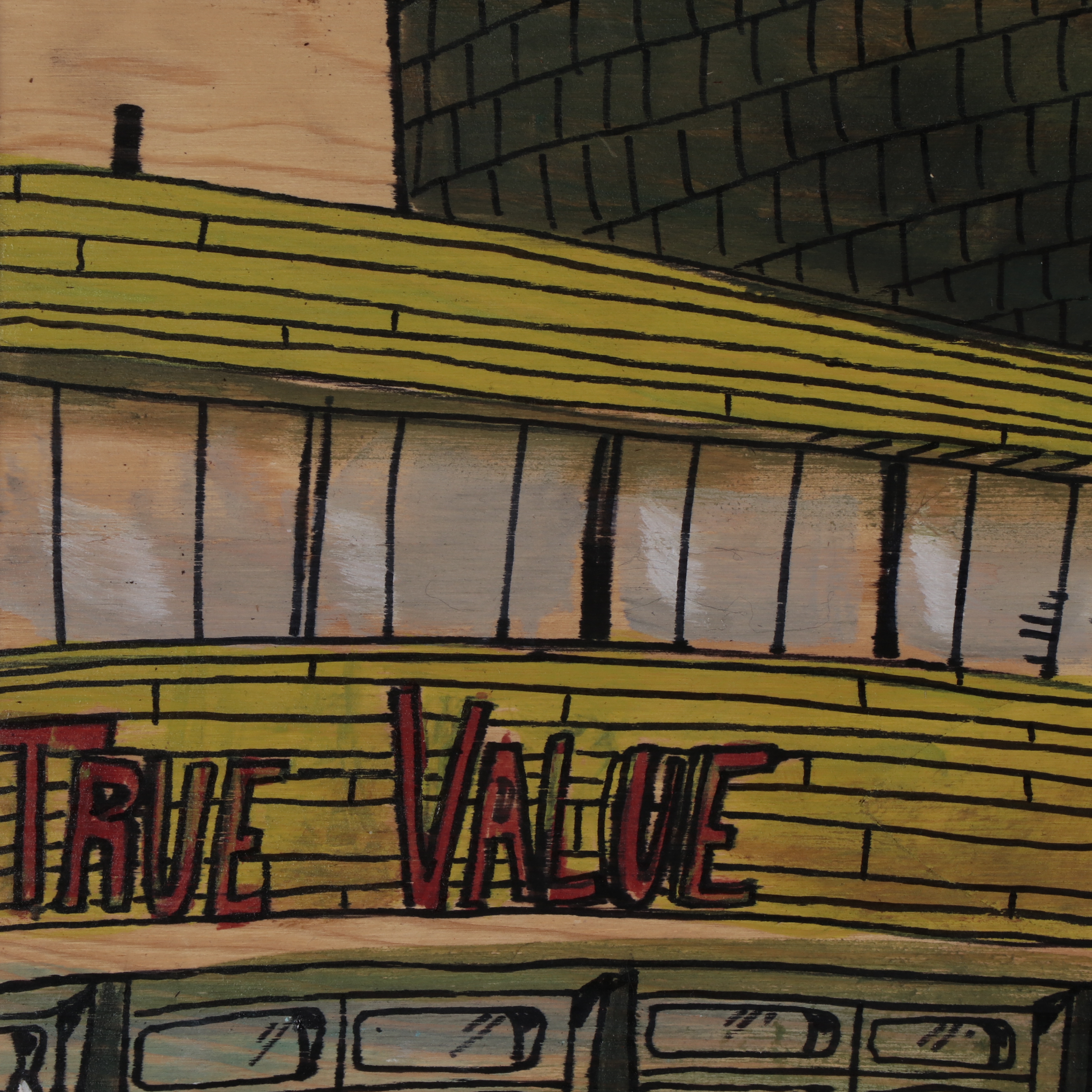 Aaron Wooten Acrylic and Ink Painting "Deon Avenue 1958," 2020