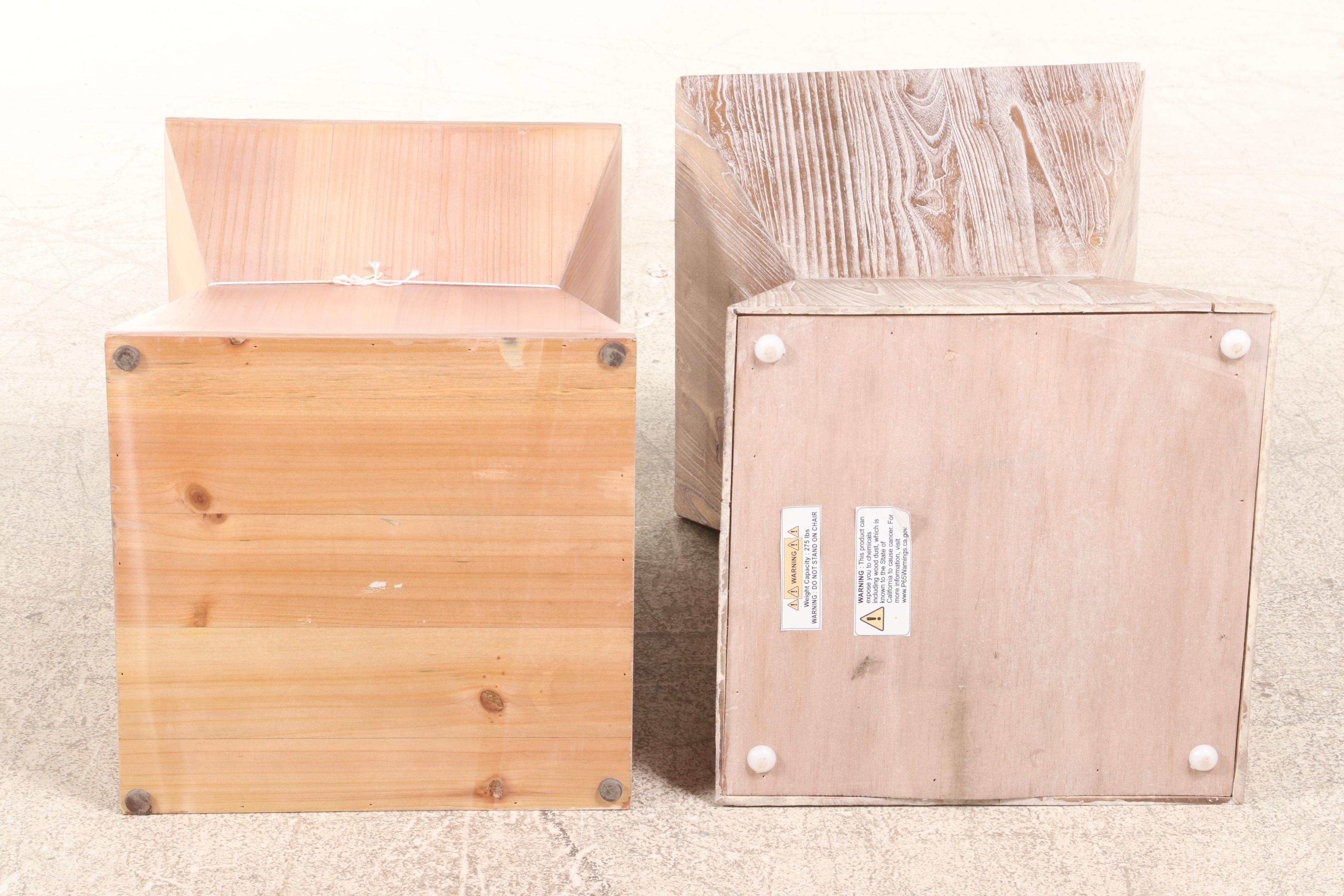 Safavieh Contemporary Grained Wood Cinched Waist Side Tables