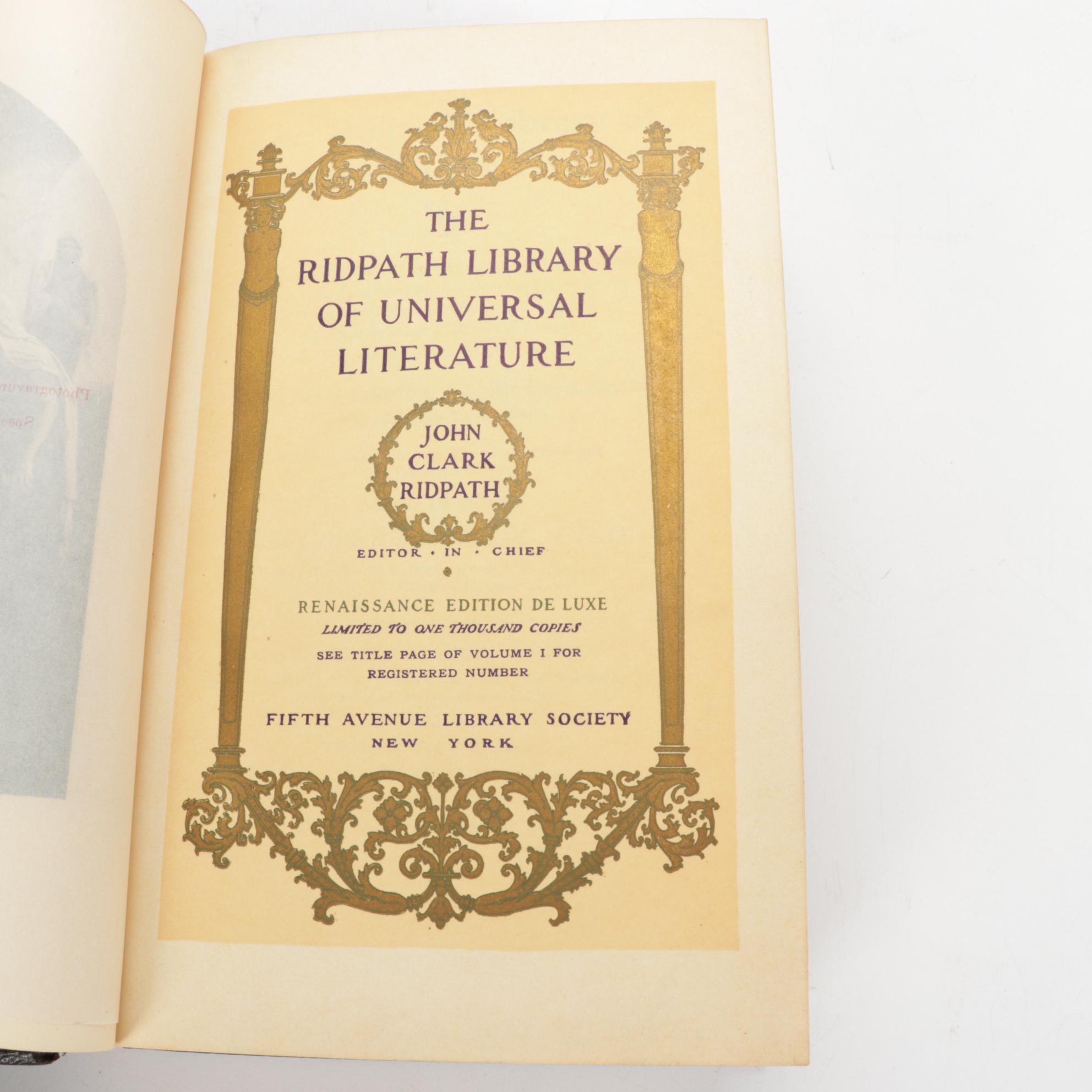 Limited Edition "The Ridpath Library of Universal Literature" Partial Set, 1910
