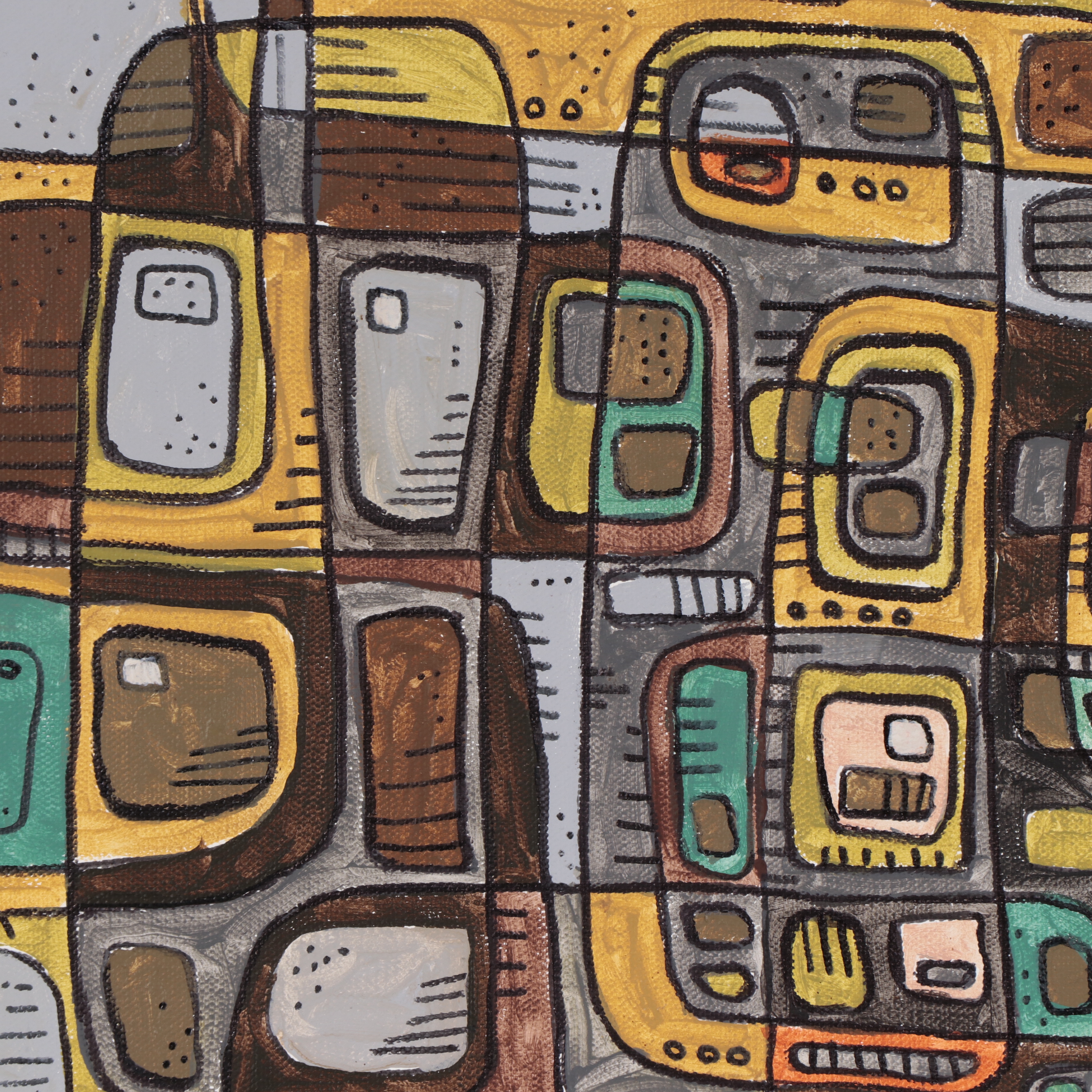 Aaron Wooten Abstract Acrylic and Ink Painting, 2015