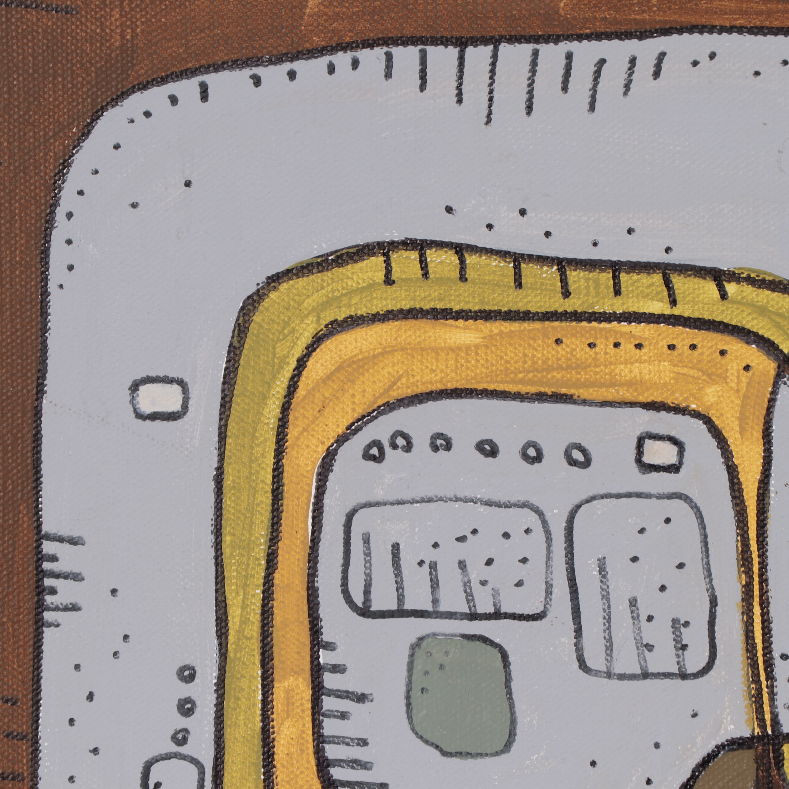 Aaron Wooten Abstract Acrylic and Ink Painting, 2015