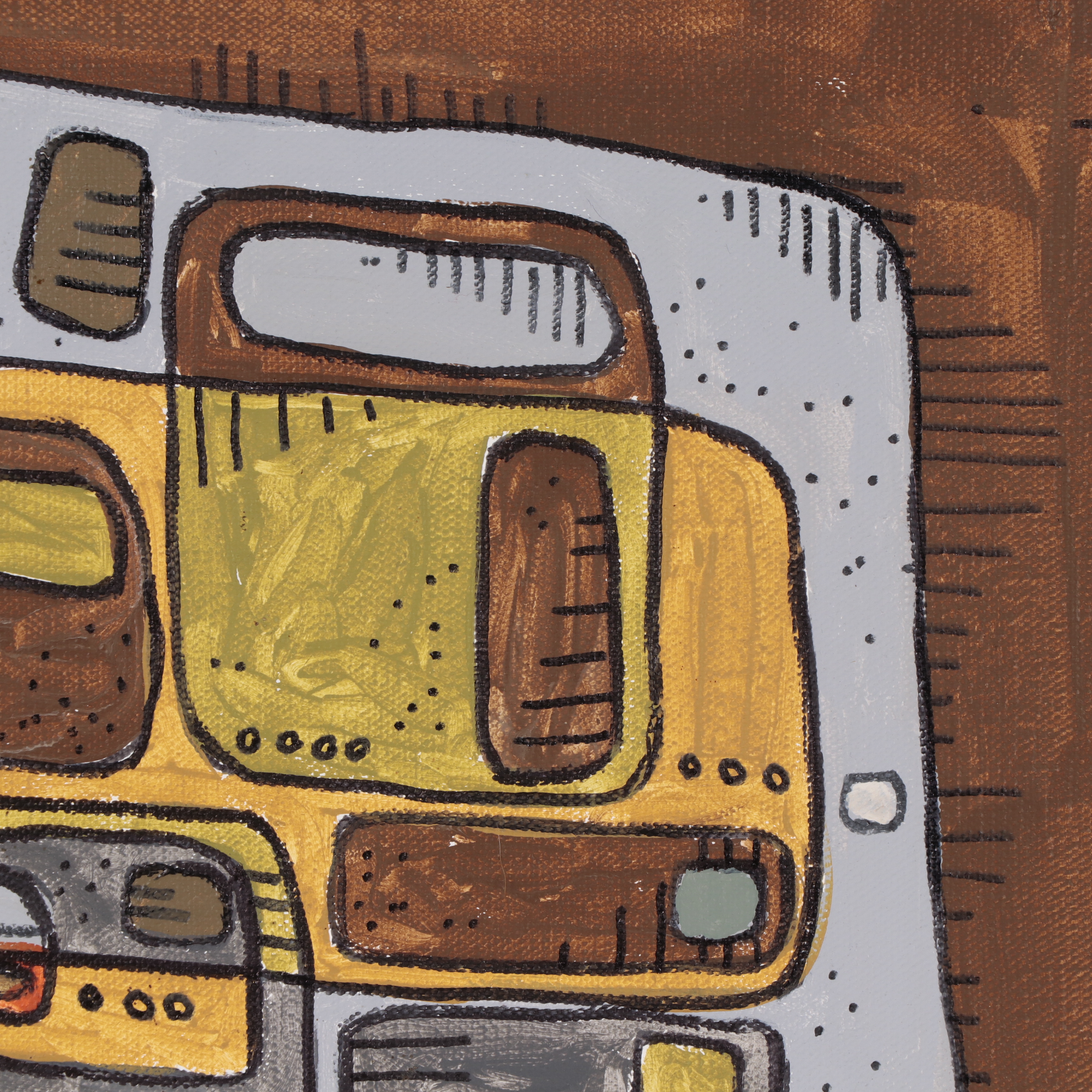 Aaron Wooten Abstract Acrylic and Ink Painting, 2015