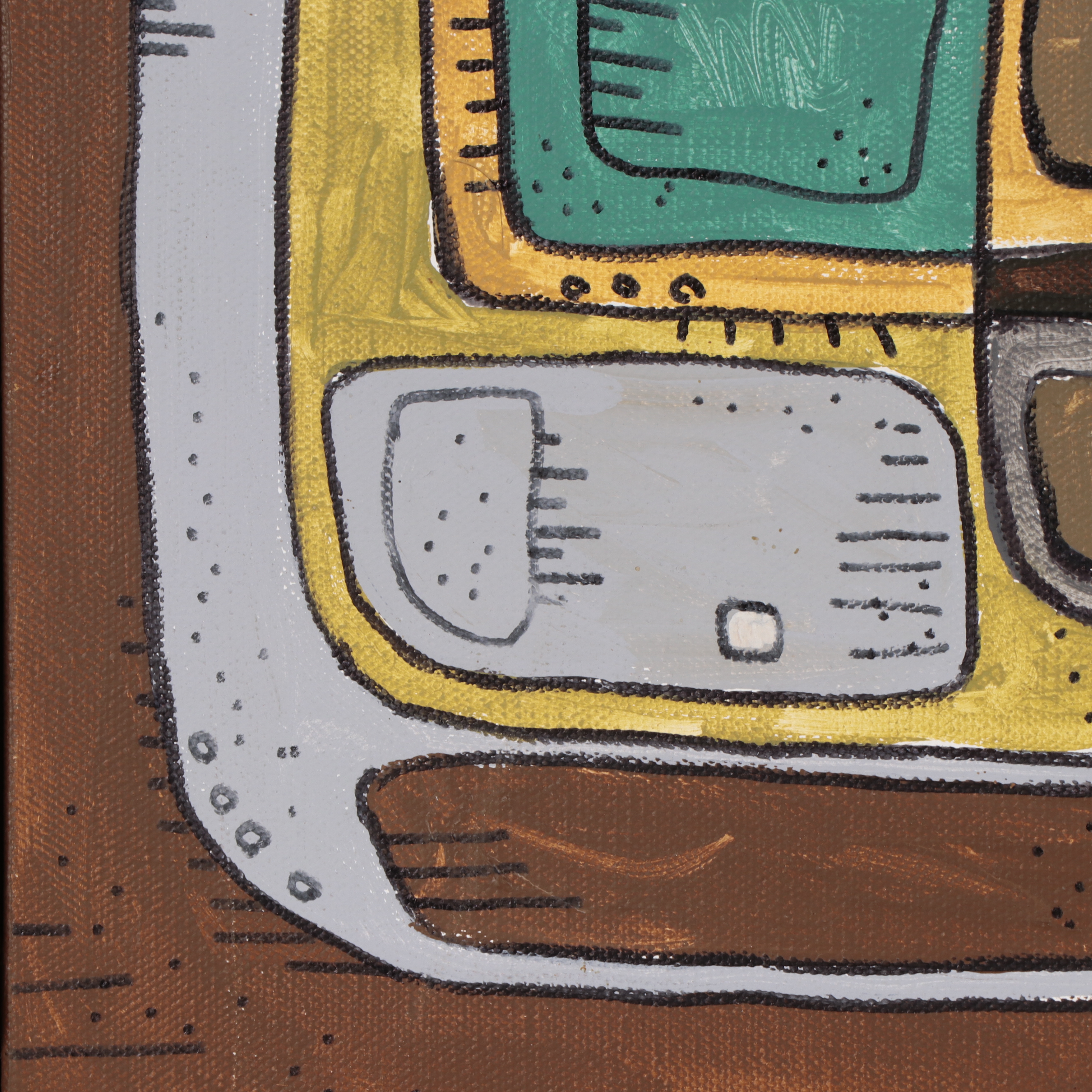 Aaron Wooten Abstract Acrylic and Ink Painting, 2015