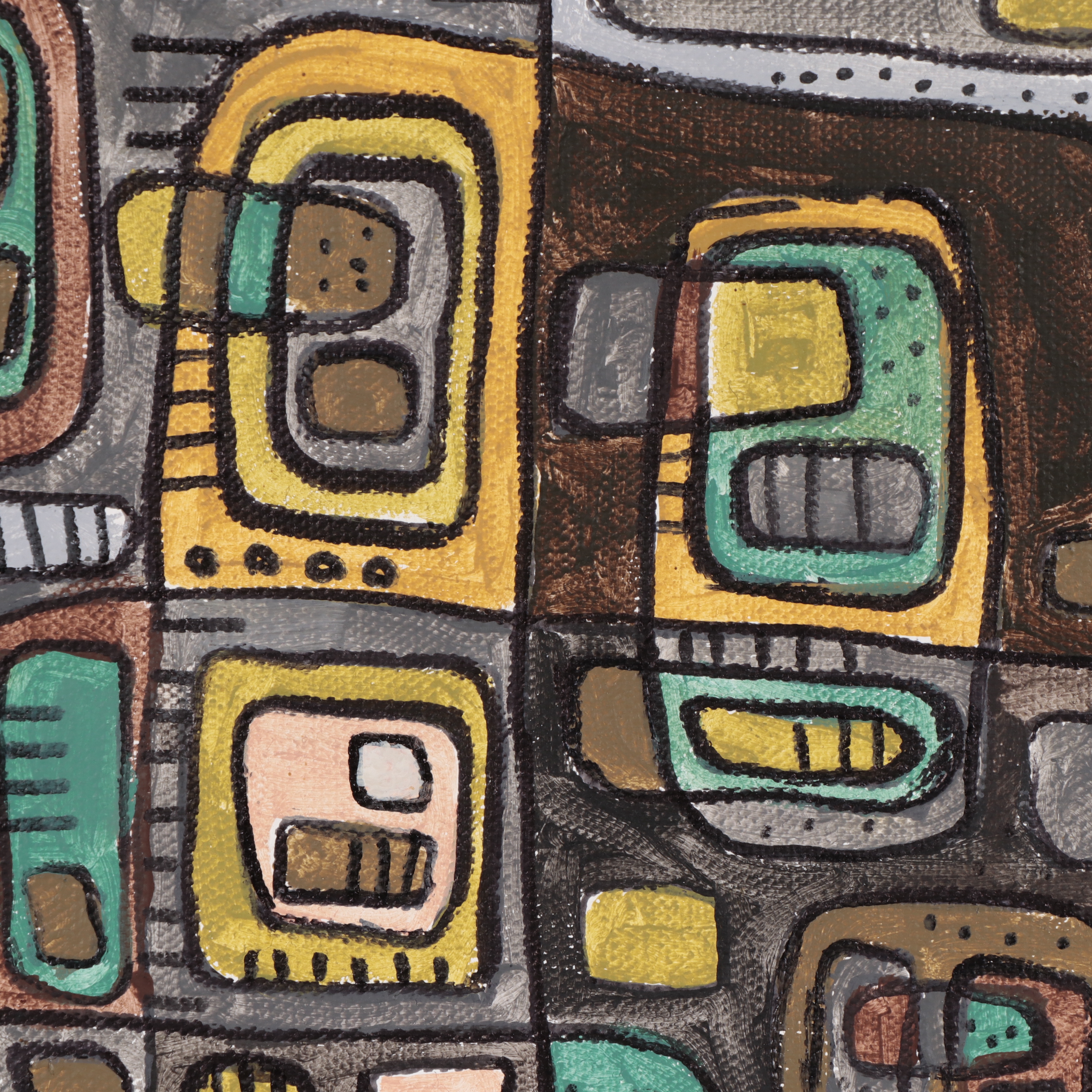 Aaron Wooten Abstract Acrylic and Ink Painting, 2015