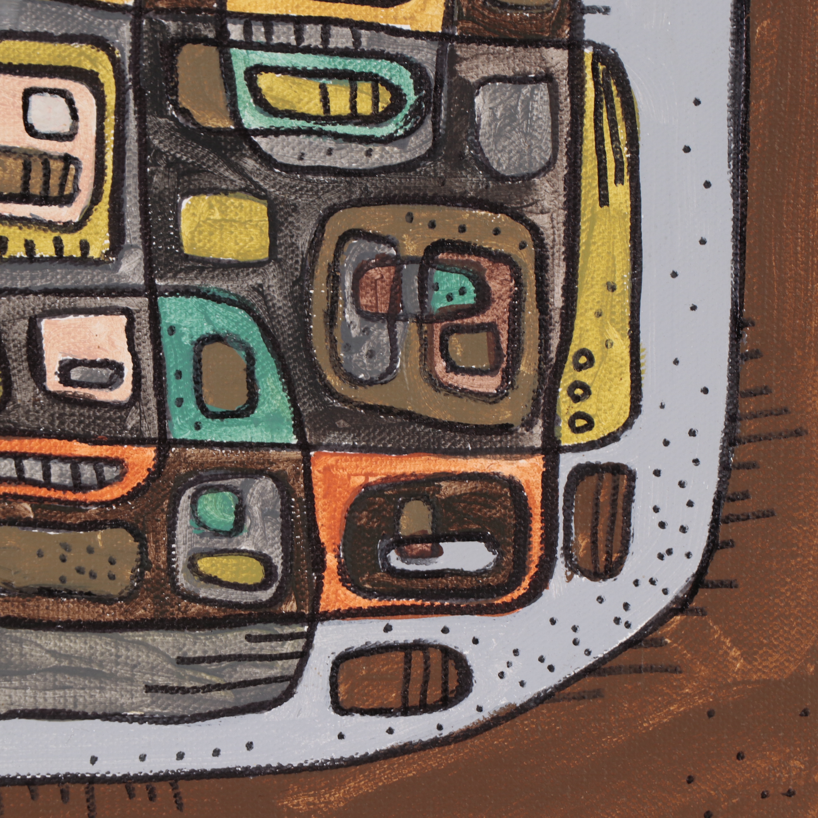 Aaron Wooten Abstract Acrylic and Ink Painting, 2015