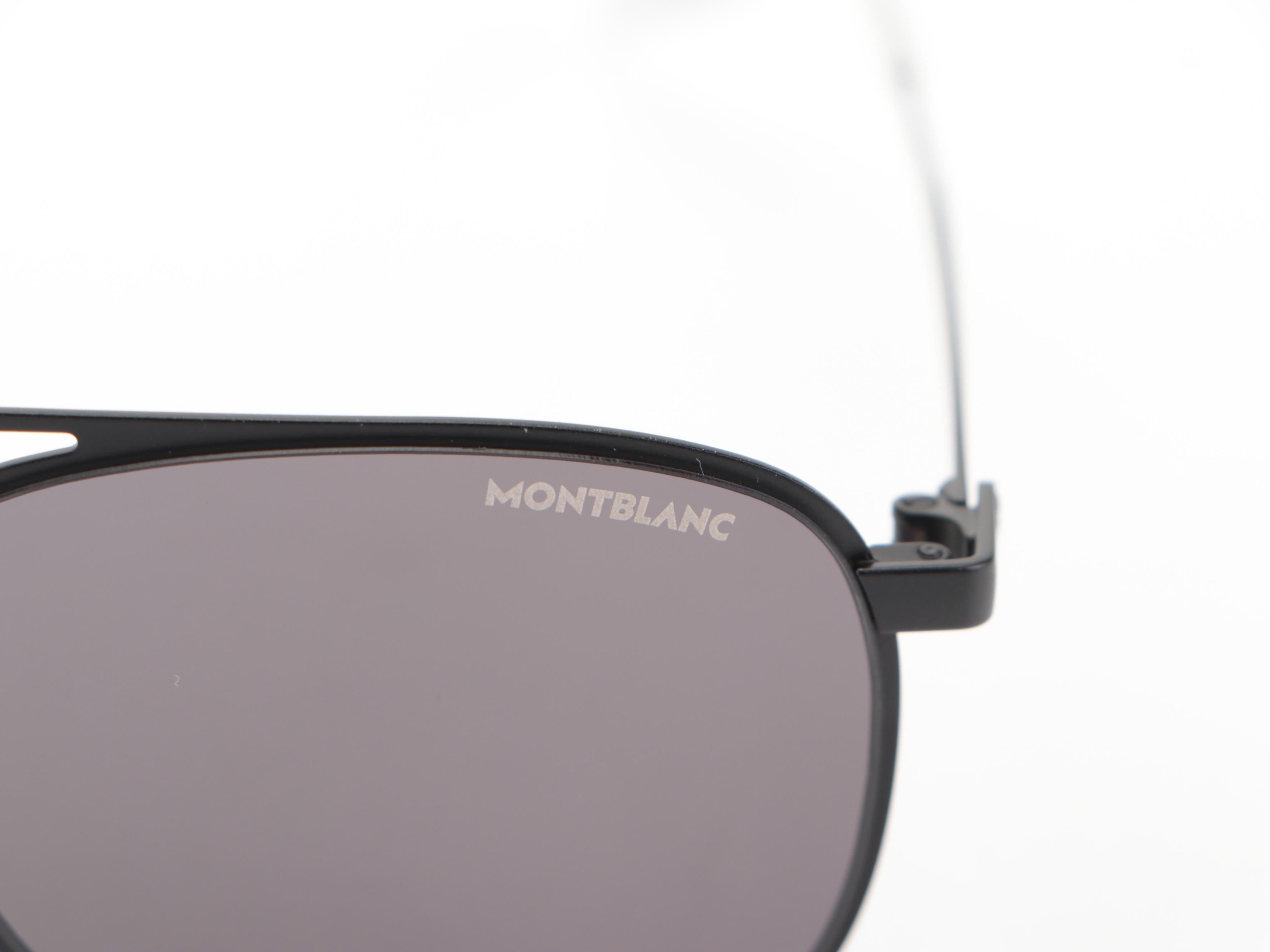 Montblanc MB0143S Aviator Style Sunglasses with Case