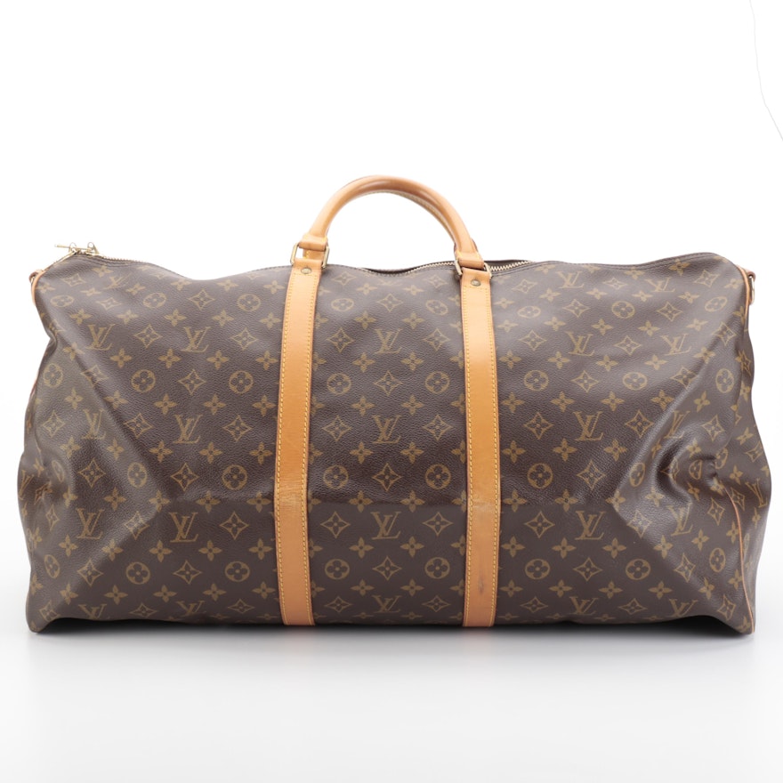 Louis Vuitton Keepall 60 Bandoulière in Monogram Canvas and Vachetta Leather
