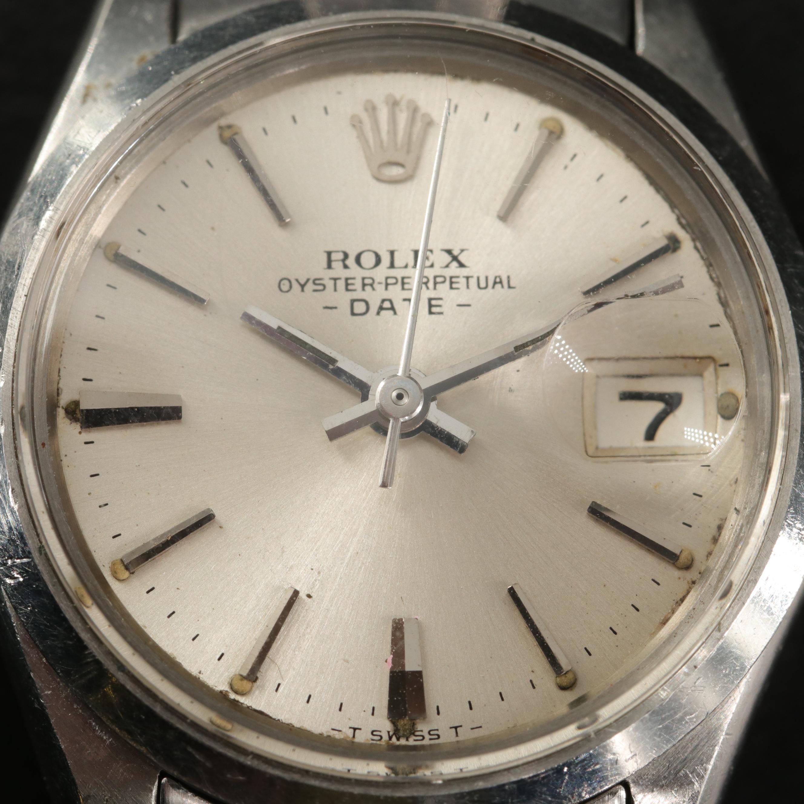 1968 Rolex Oyster Perpetual Date Stainless Steel Watch