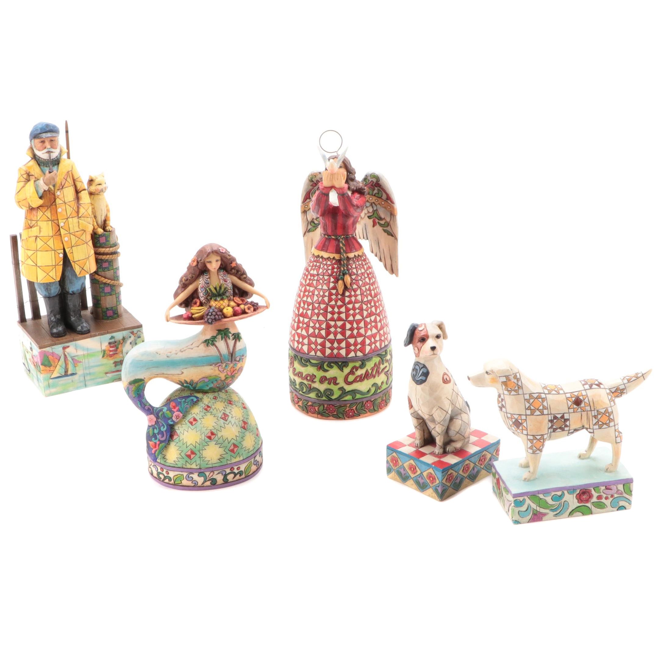 Jim Shore "Golden Retriever", "Island Welcome" and Other Figurines
