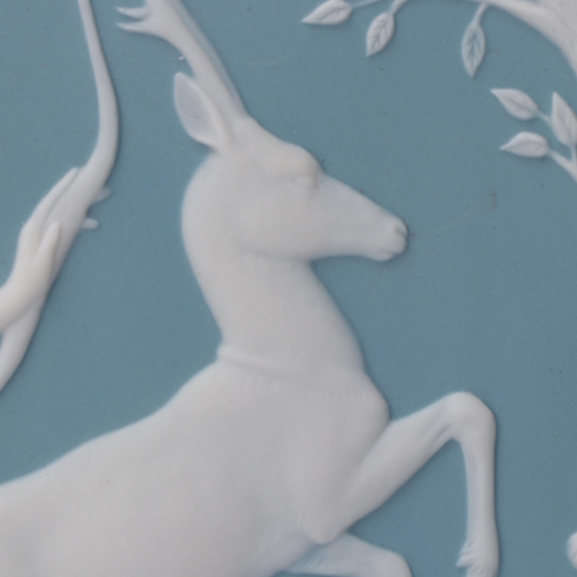 George McMonigle Parian Porcelain Relief Tile "Diana and the Stag"