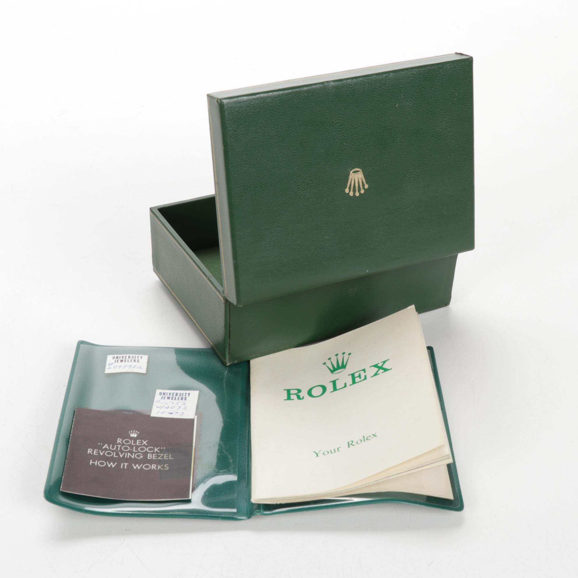 Rolex Green Leather Watch Presentation Box with Manual