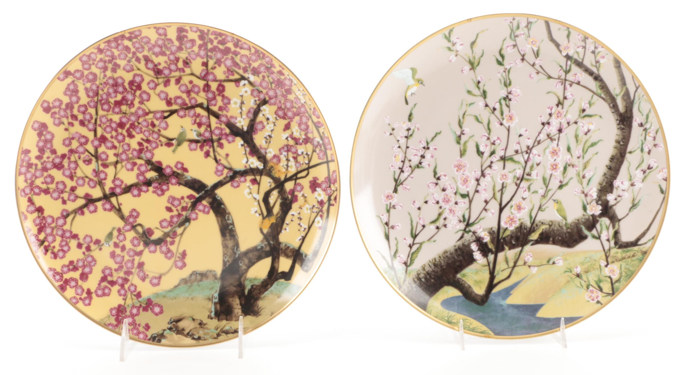 Franklin Mint "Birds & Flowers of the Orient" Porcelain Collector Plates, 1979