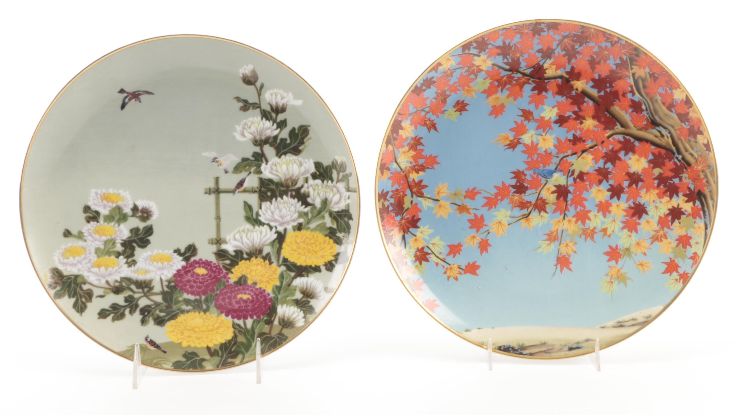 Franklin Mint "Birds & Flowers of the Orient" Porcelain Collector Plates, 1979
