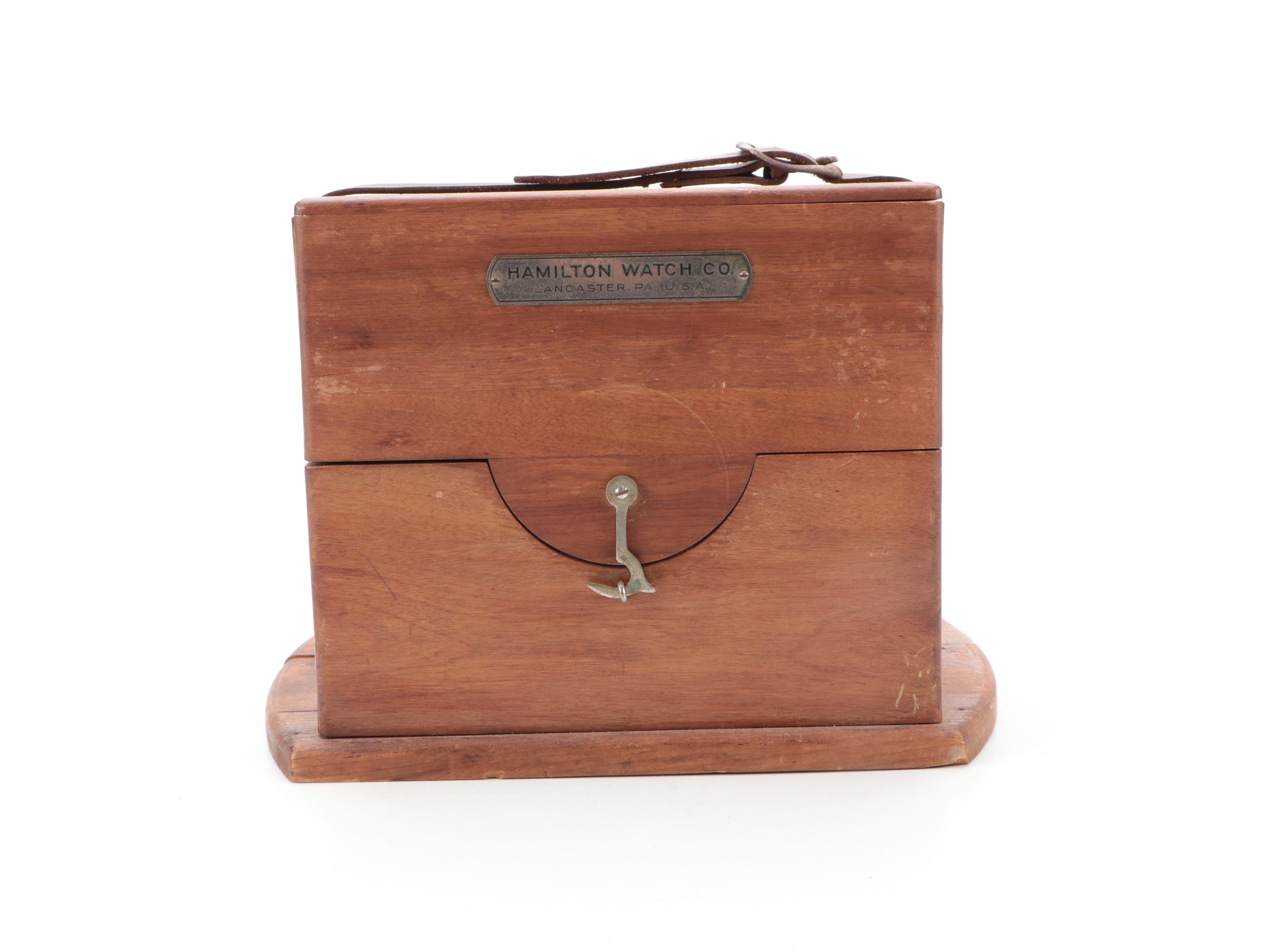 Thomas Walker Knotmaster Log MK III in Wooden Case, Hamilton Watch Display Case