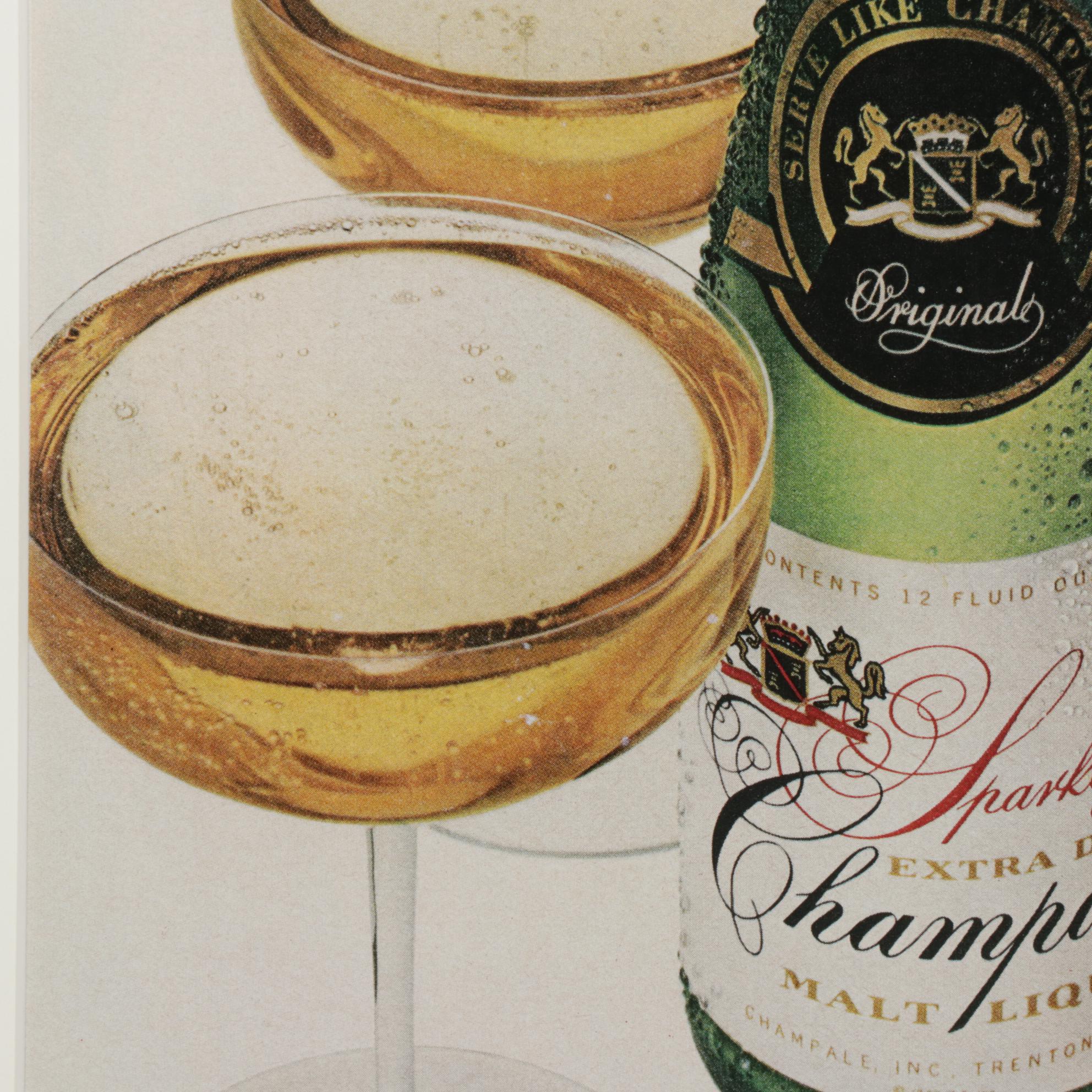 Champale Malt Liquor Offset Lithograph Advertisement, 1969