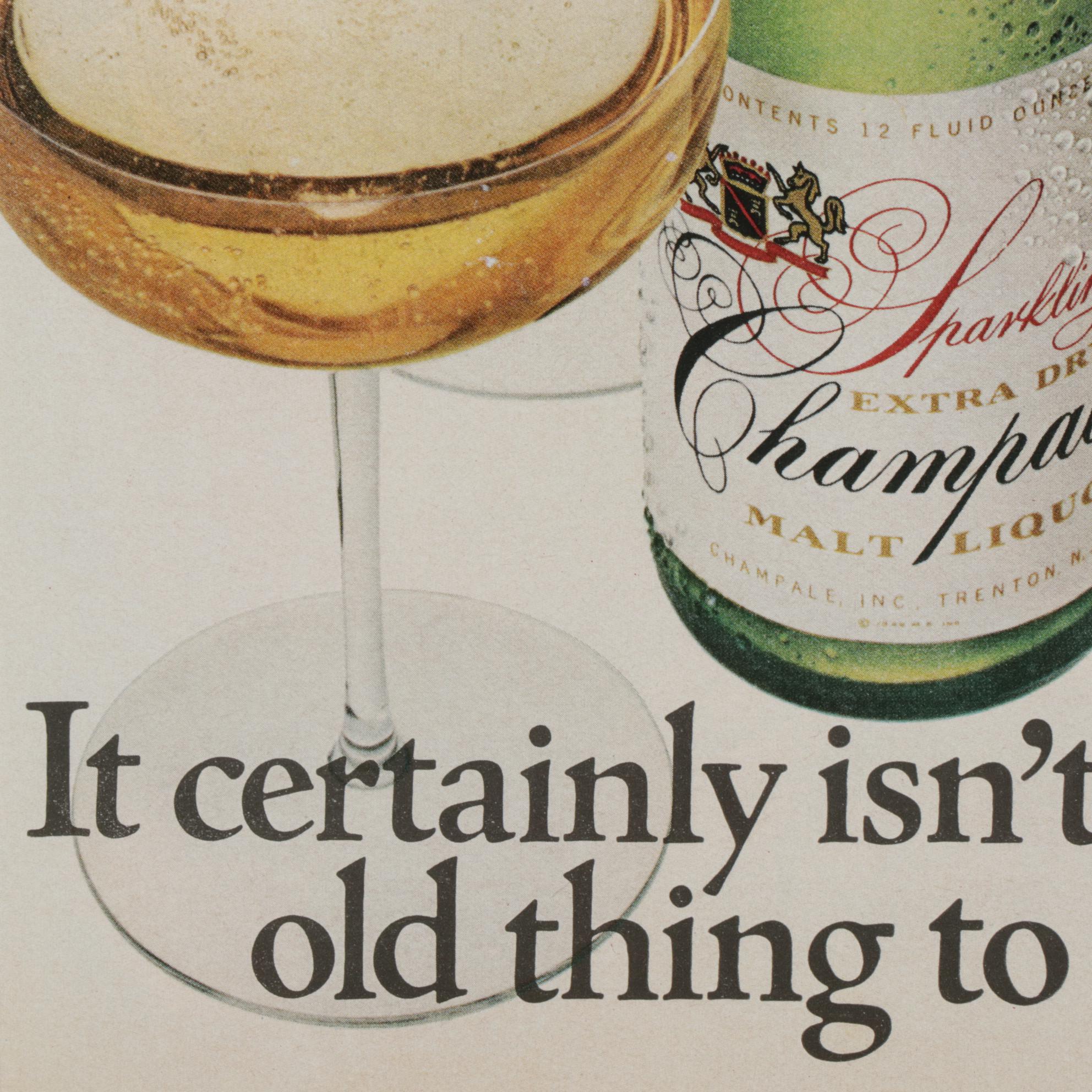 Champale Malt Liquor Offset Lithograph Advertisement, 1969