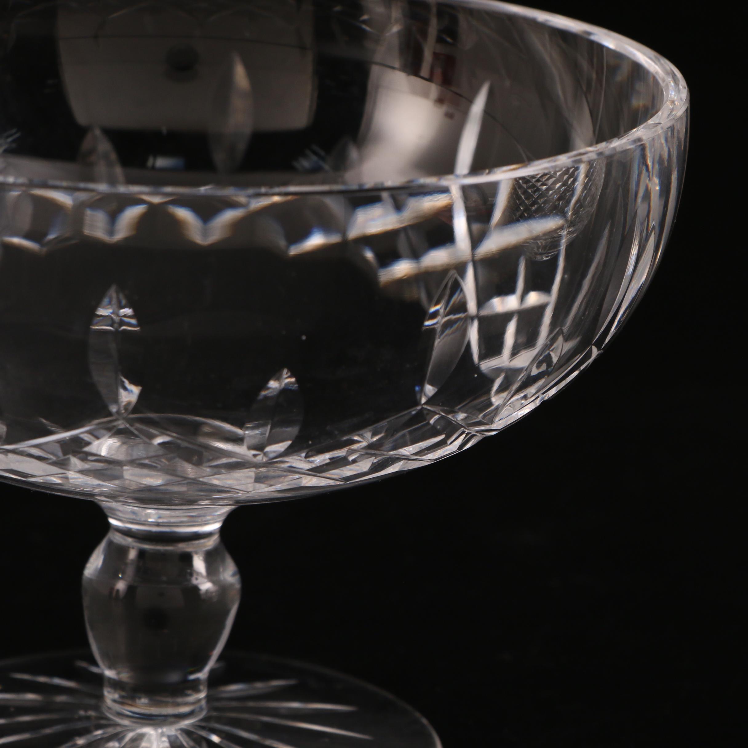 Waterford Crystal "Glandore" Rose Bowl with "Lismore" Compote