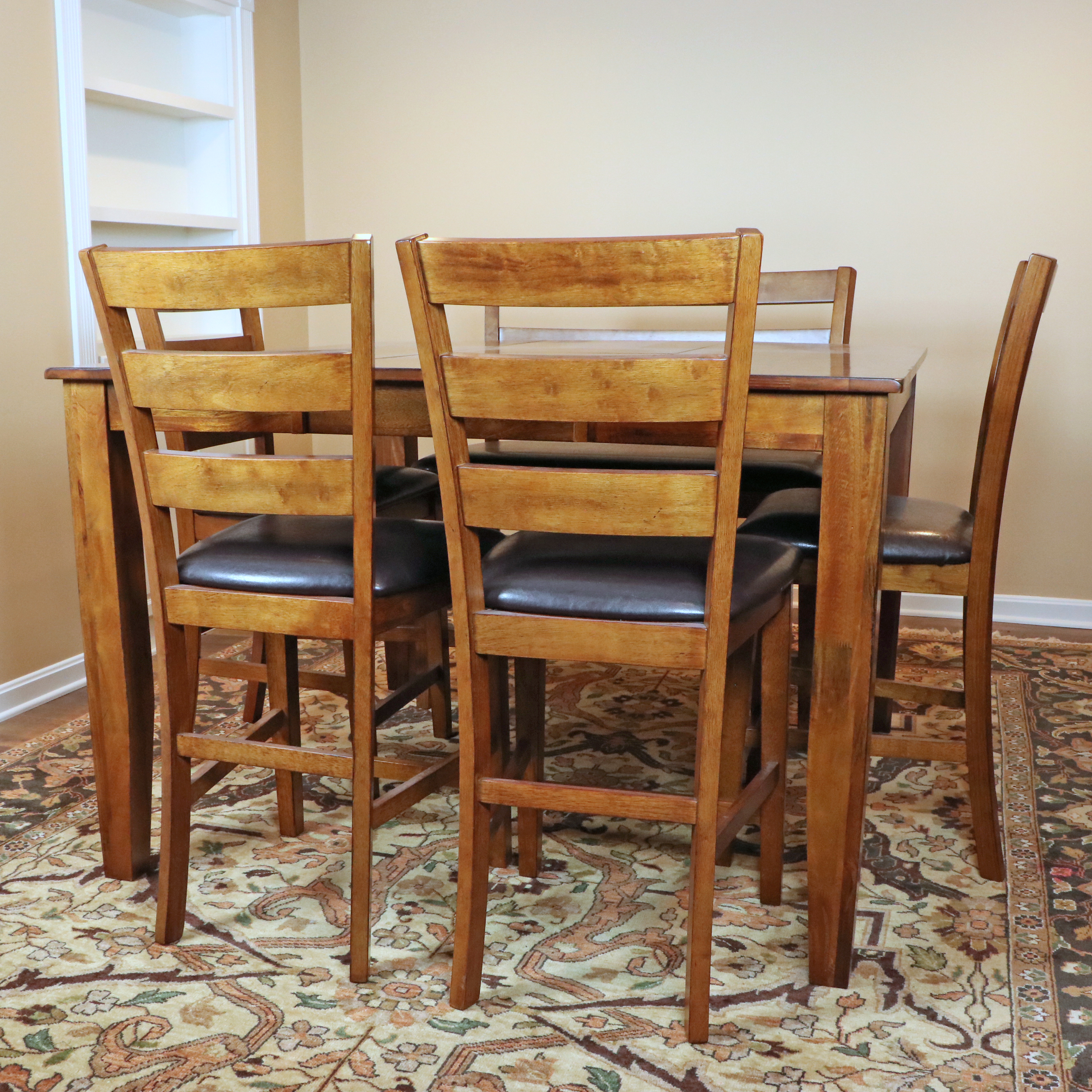 Great Veca Co. High-Top Wooden Six-Piece Dining Set