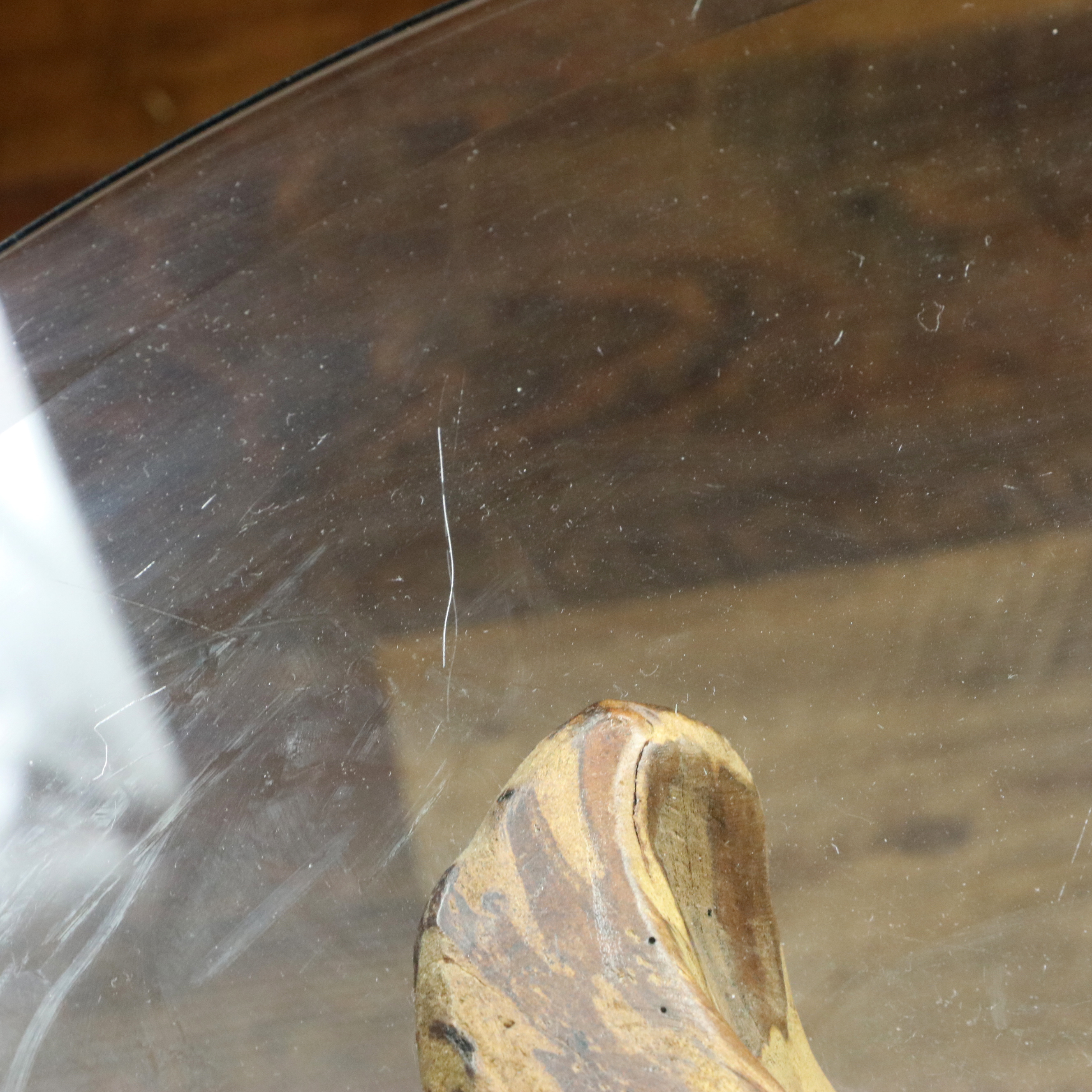 Tree Stump Side Table with Glass Top