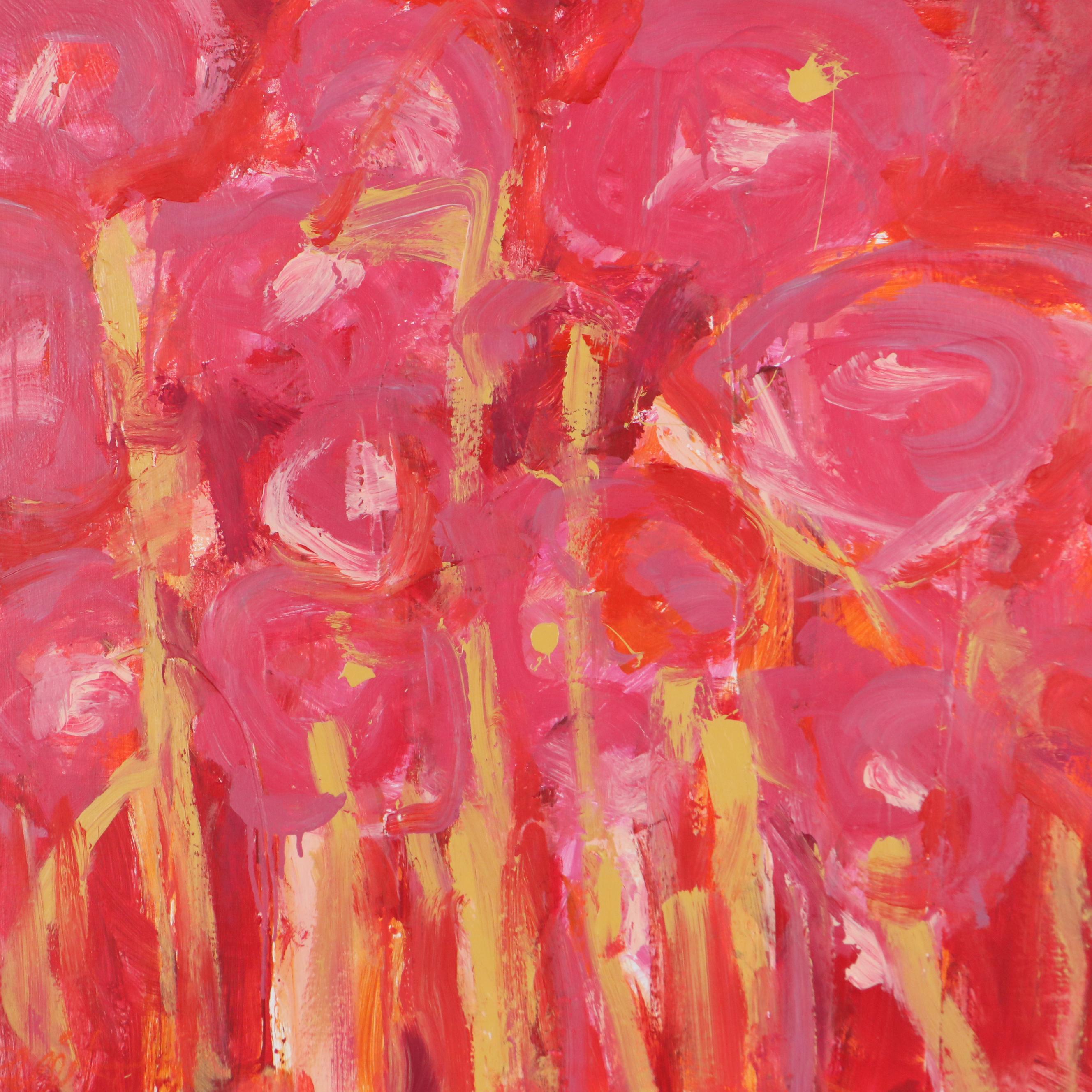 Robbie Kemper Acrylic Painting "Pink Field," 21st Century