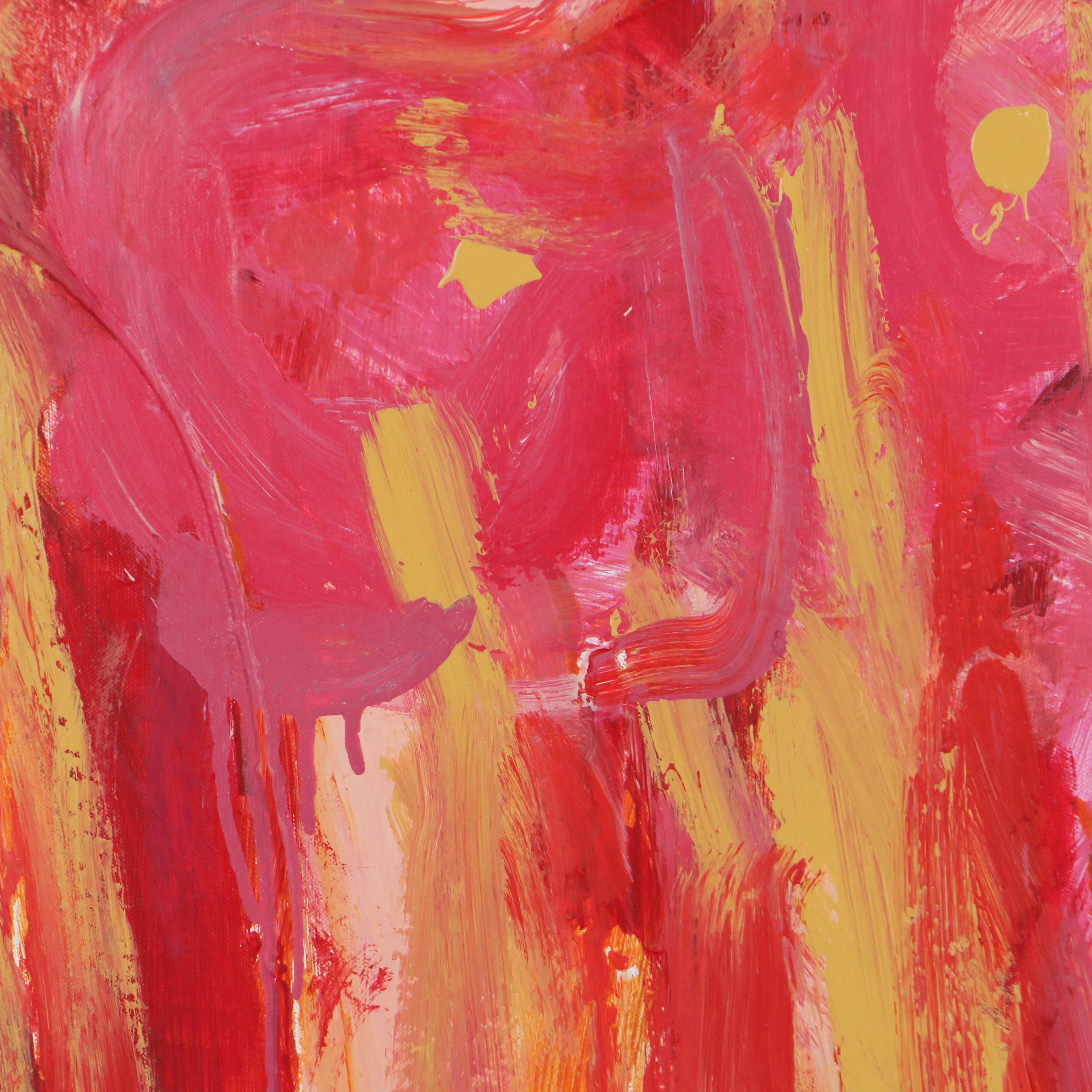 Robbie Kemper Acrylic Painting "Pink Field," 21st Century