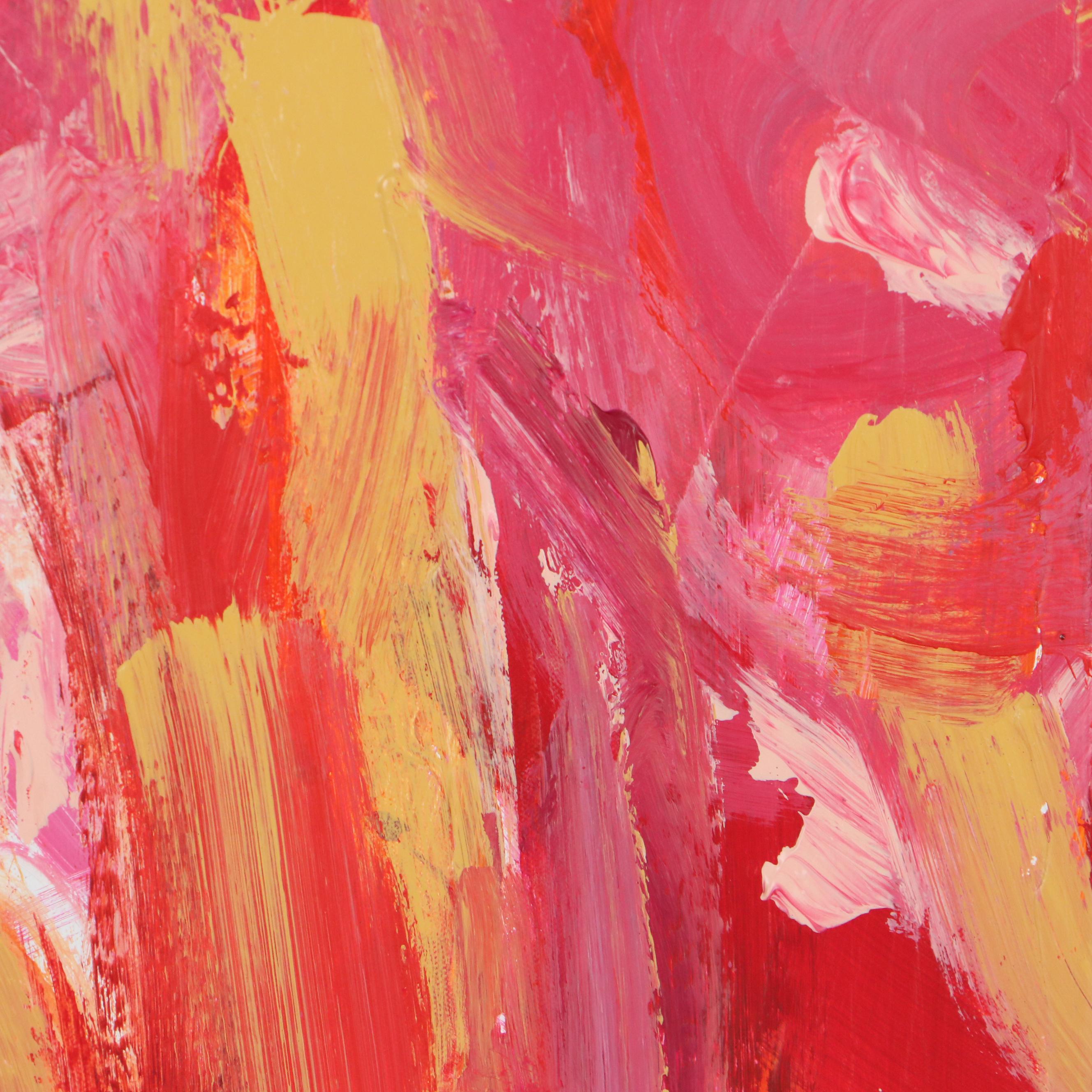 Robbie Kemper Acrylic Painting "Pink Field," 21st Century