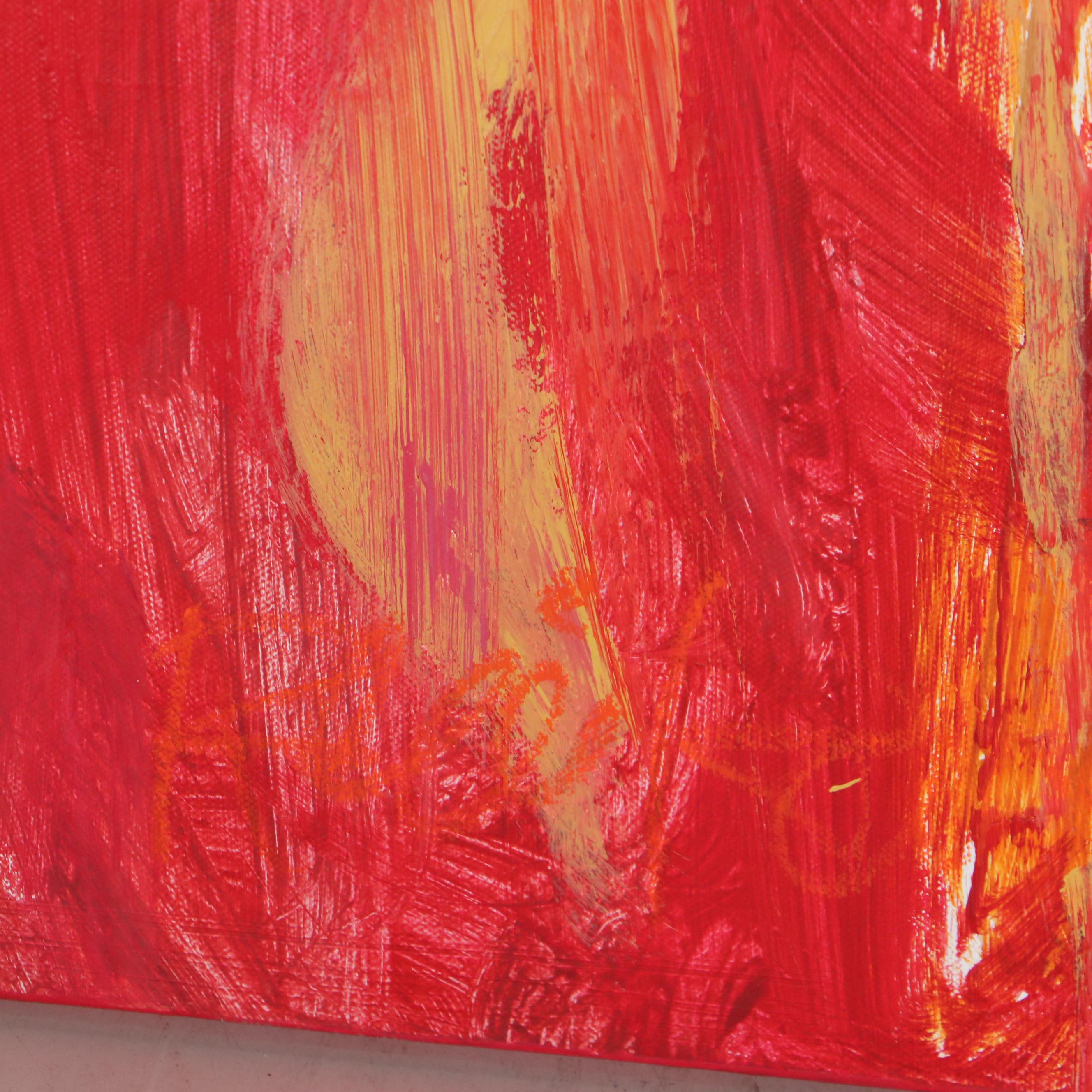 Robbie Kemper Acrylic Painting "Pink Field," 21st Century