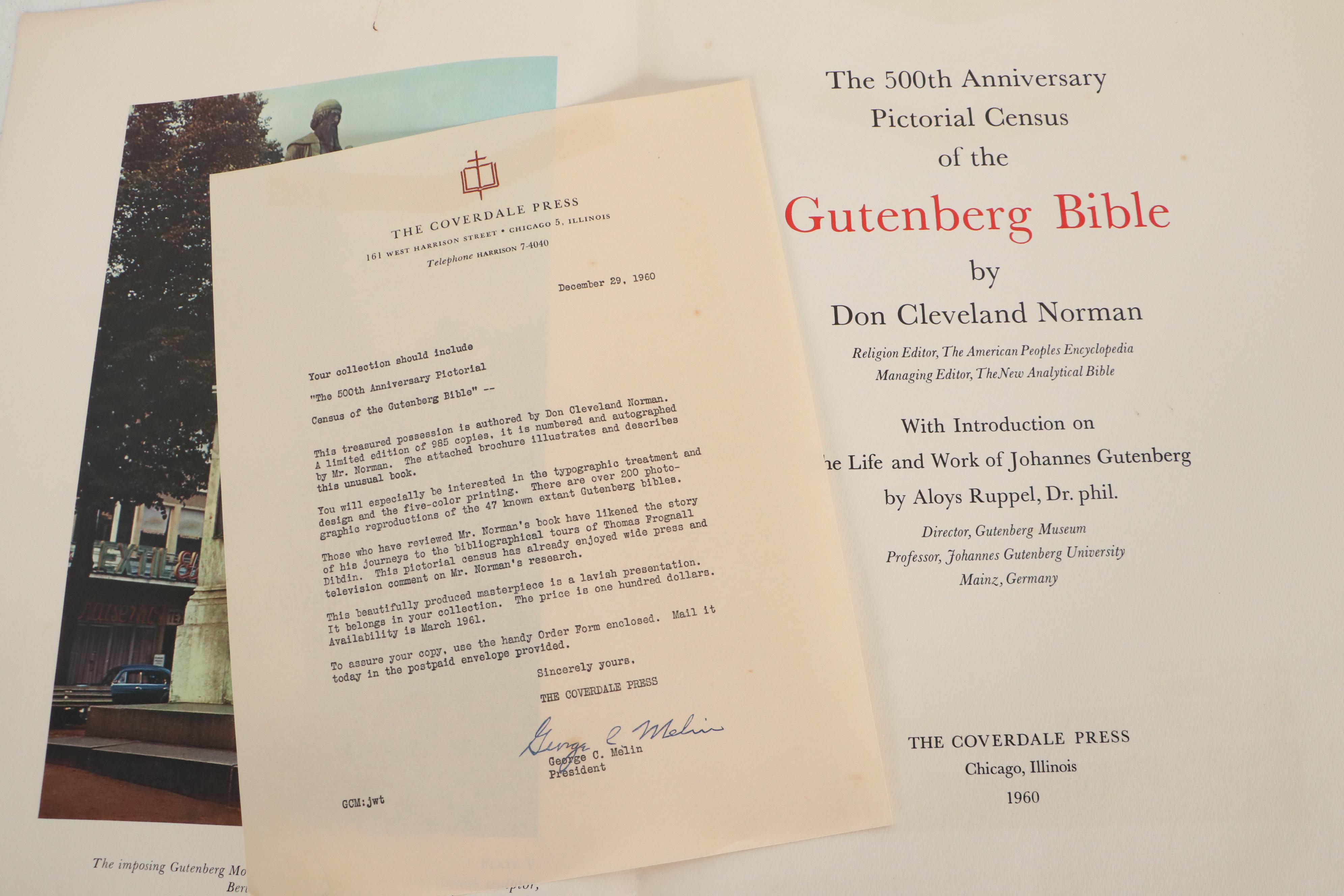 Don Cleveland Norman Photogravures After "The Gutenberg Bible," 1961