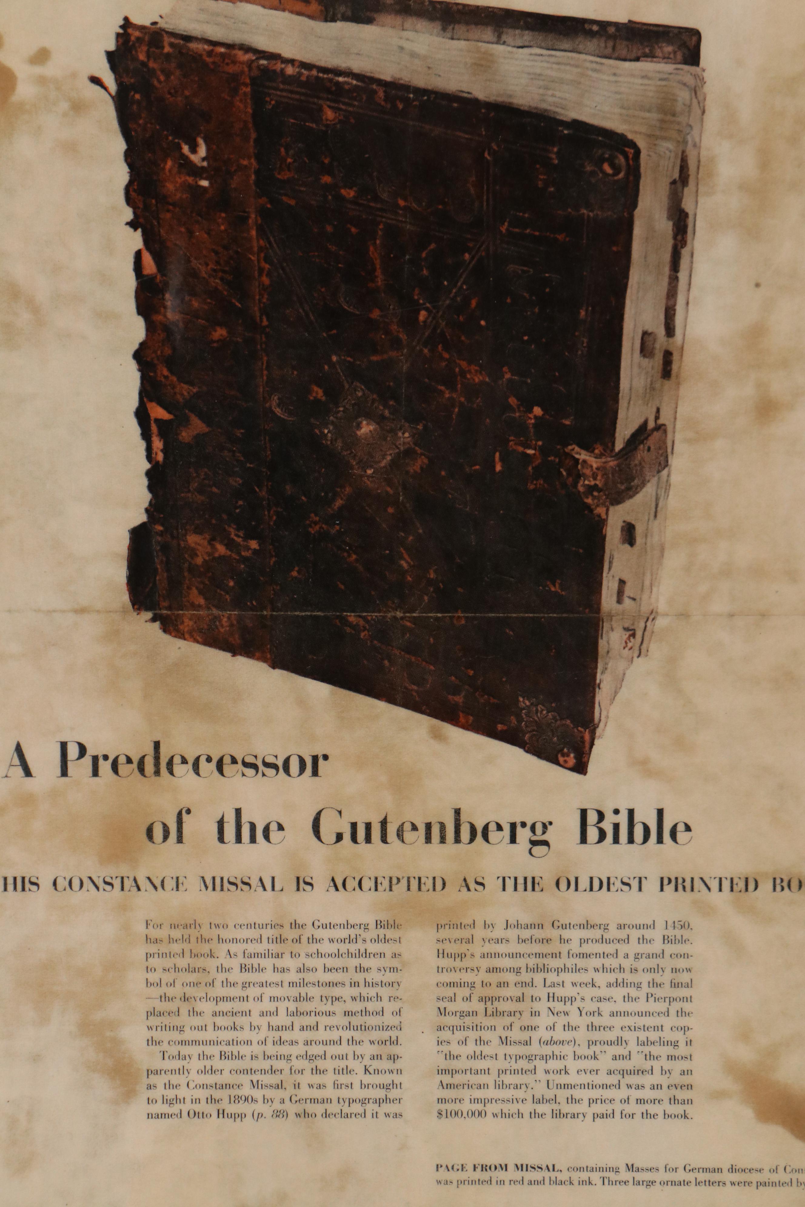 Don Cleveland Norman Photogravures After "The Gutenberg Bible," 1961