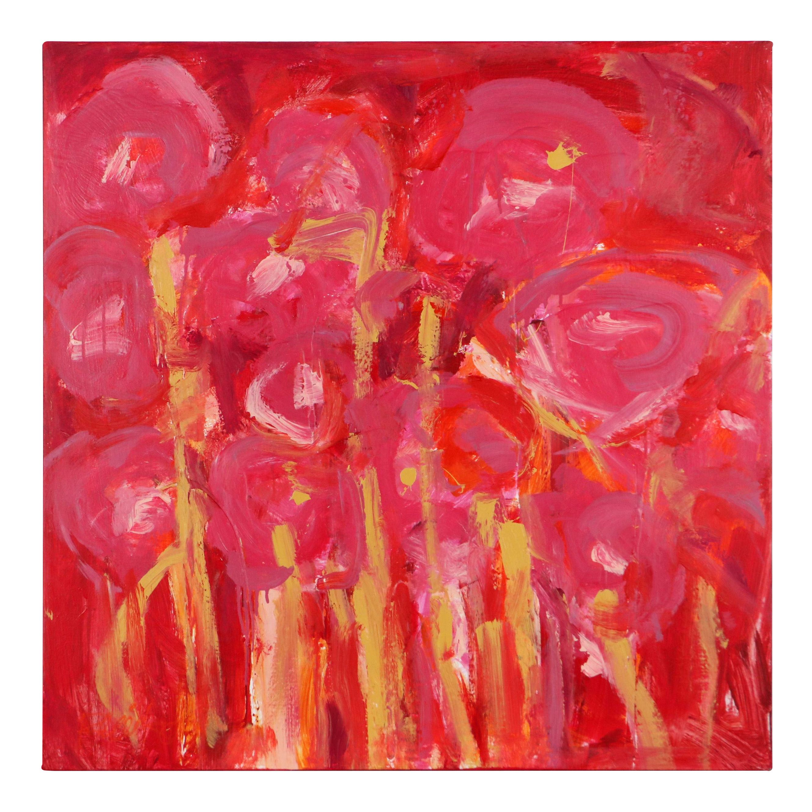 Robbie Kemper Acrylic Painting "Pink Field," 21st Century