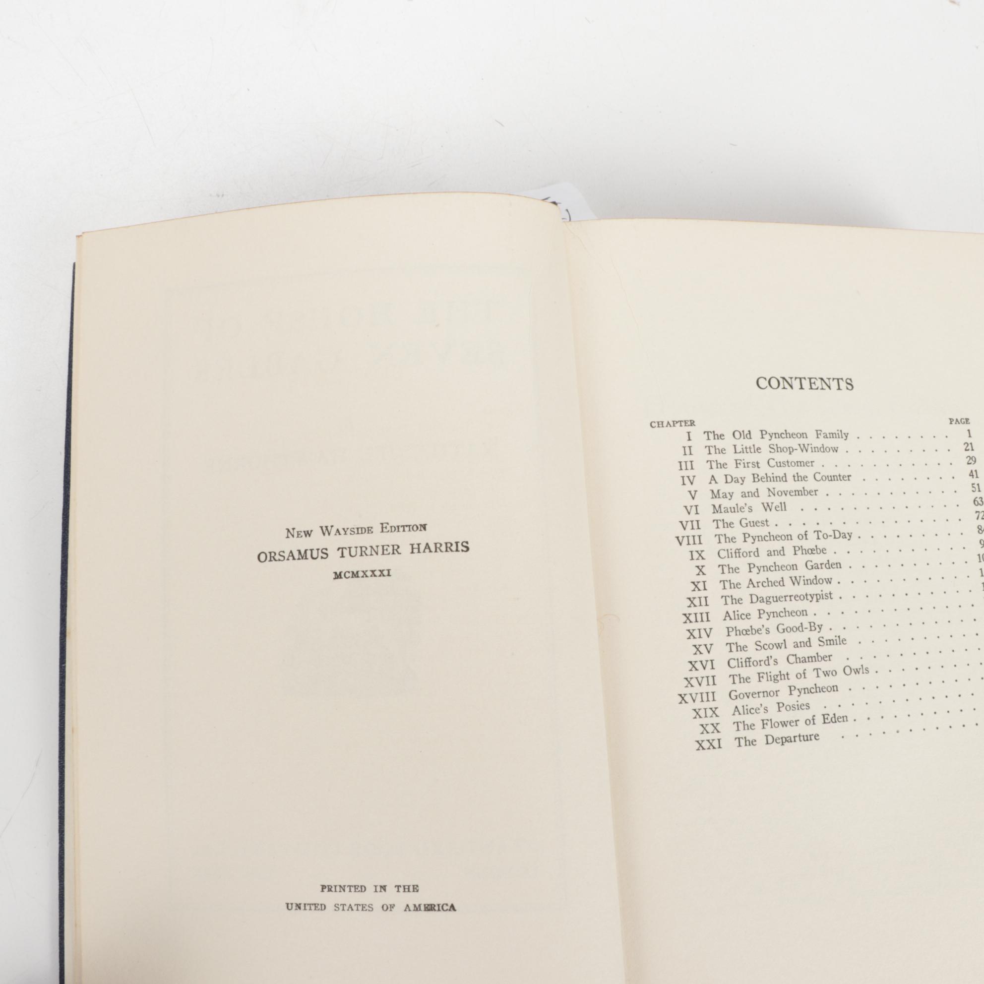 1931 Nathaniel Hawthorne Standard Classics New Wayside Edition Ten-Volume Set