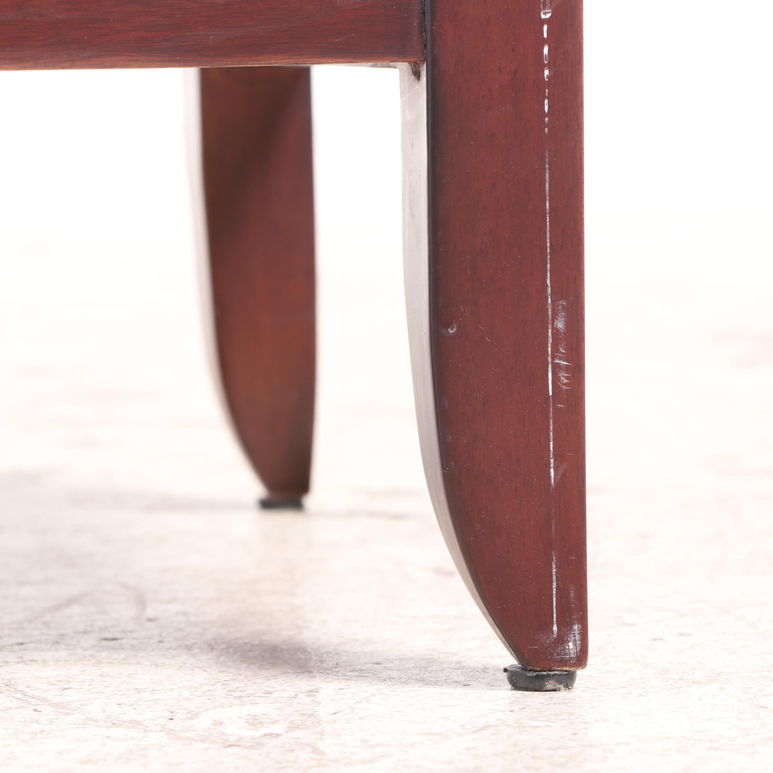 Shaker Style Wood Chest of Drawers with Mirror in Mahogany Finish