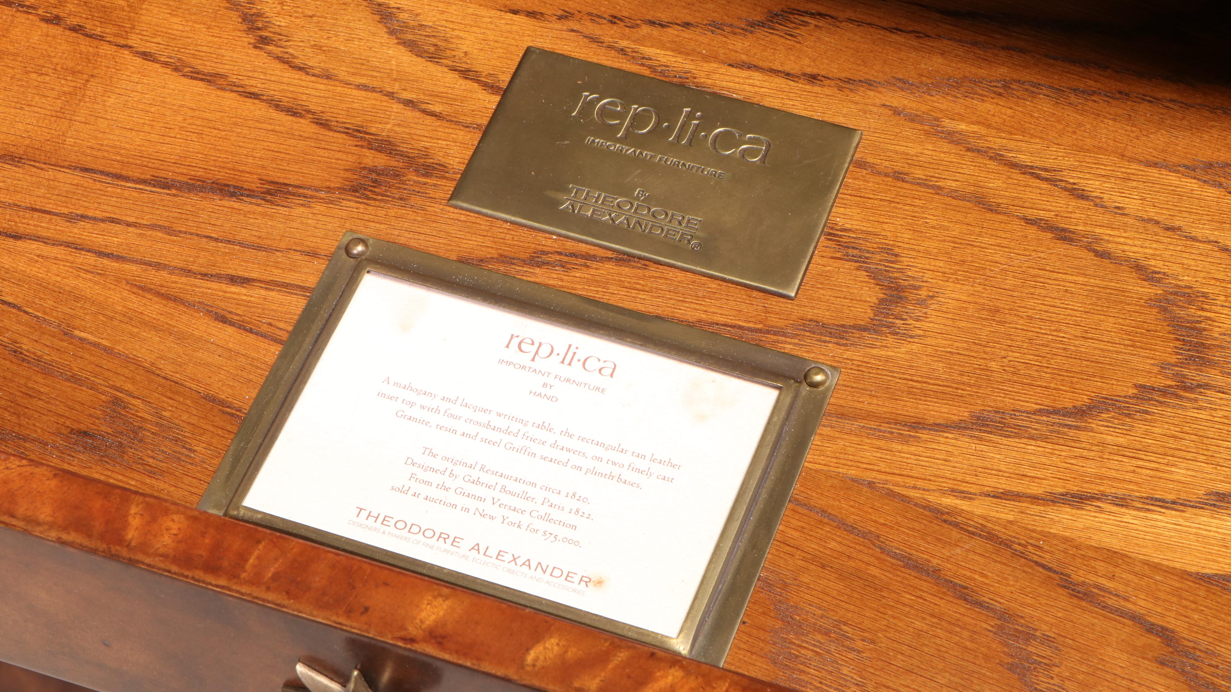 Theodore Alexander "Parisian Griffin" Mahogany Writing Desk