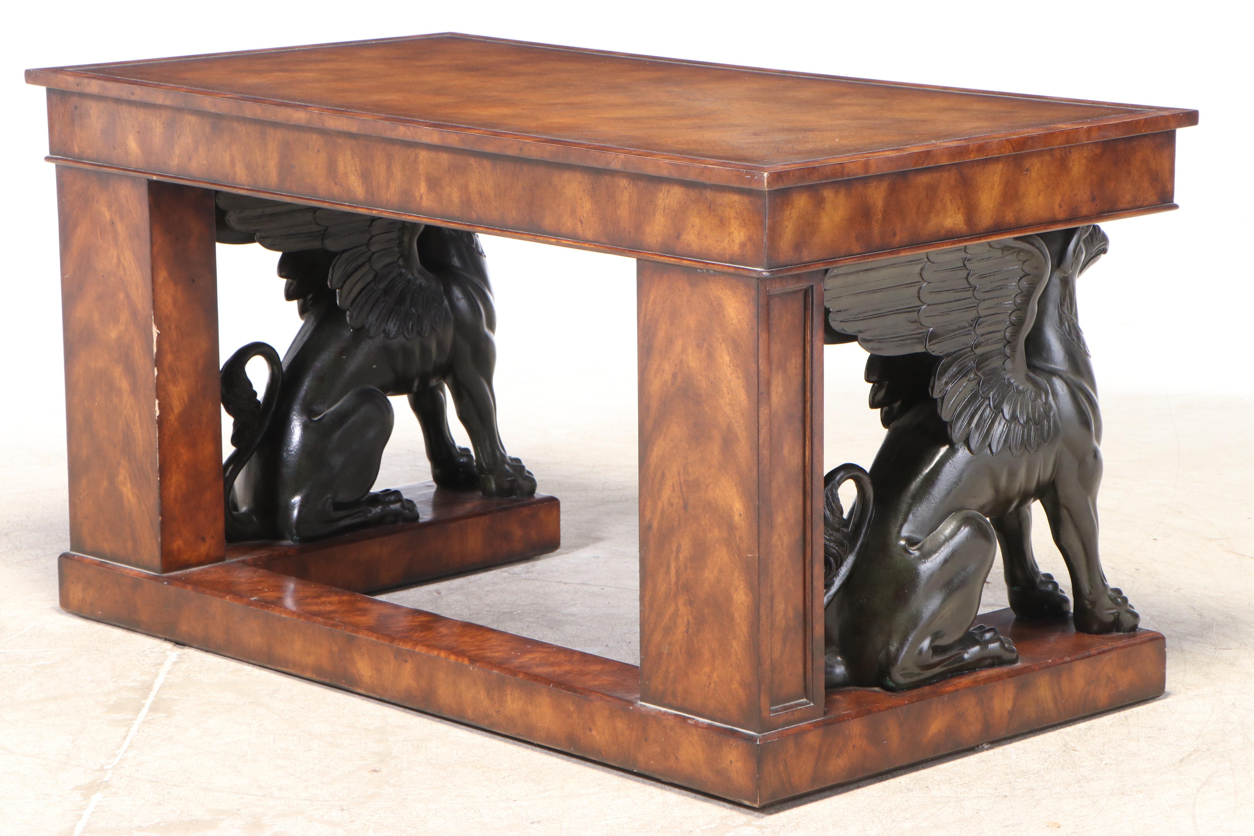 Theodore Alexander "Parisian Griffin" Mahogany Writing Desk