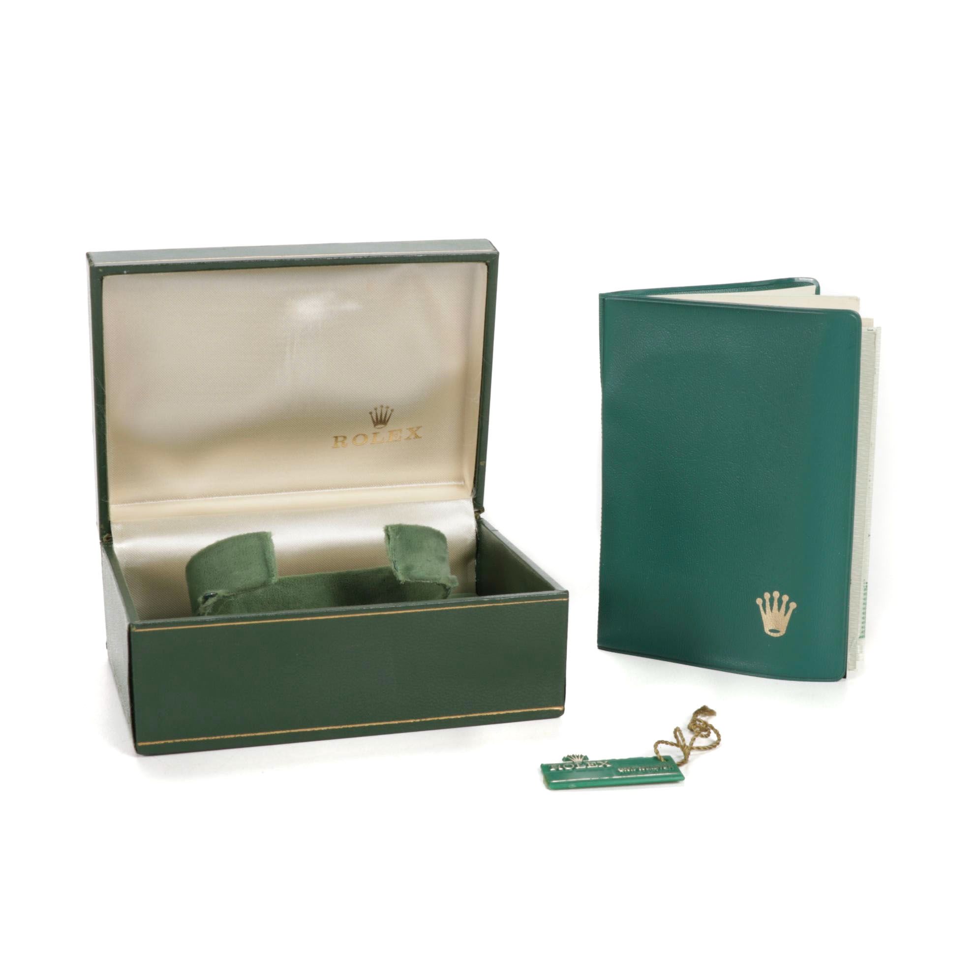 Rolex Green Leather Watch Presentation Box with Manual