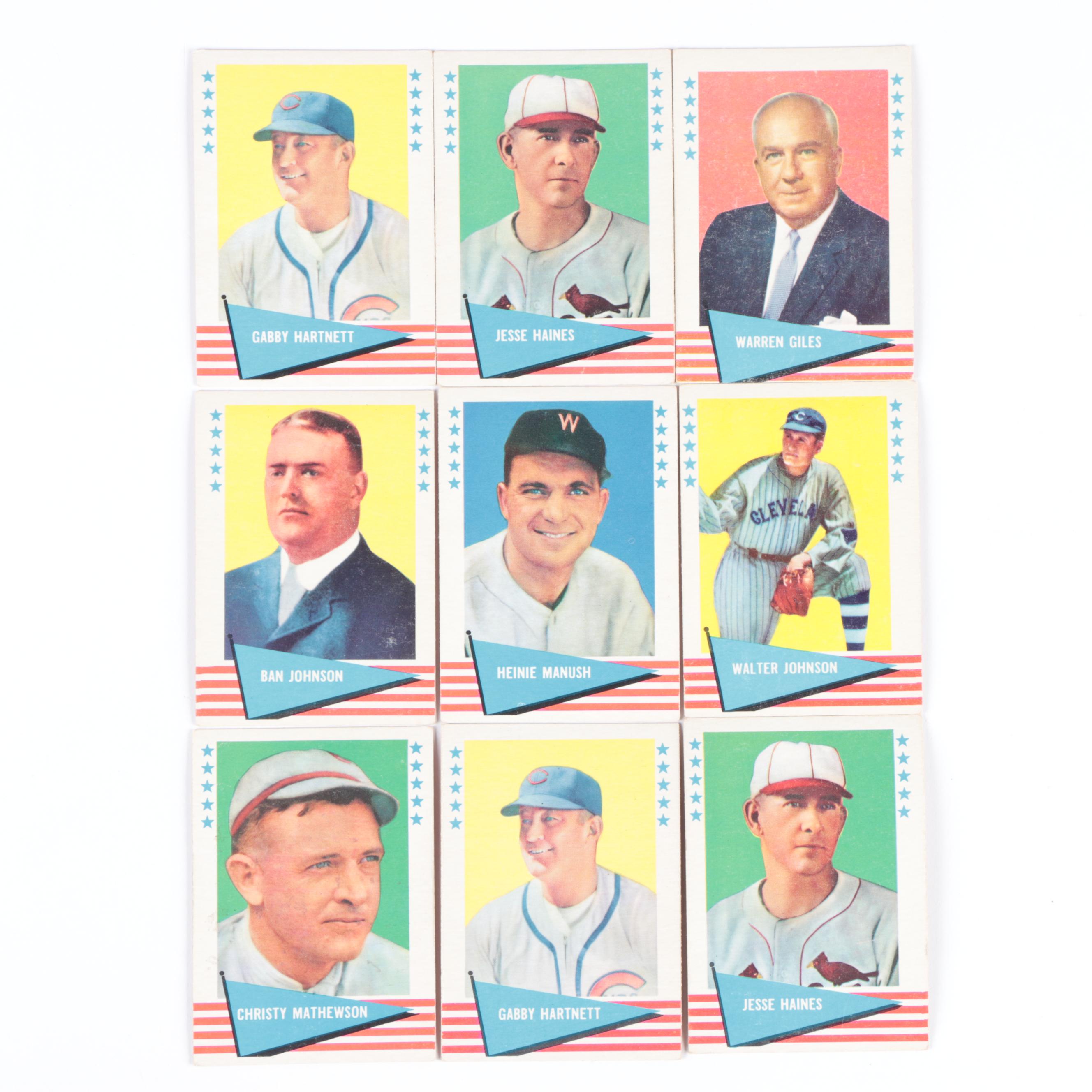 1961 Fleer "Baseball Greats" Hall of Fame and Star Player Cards