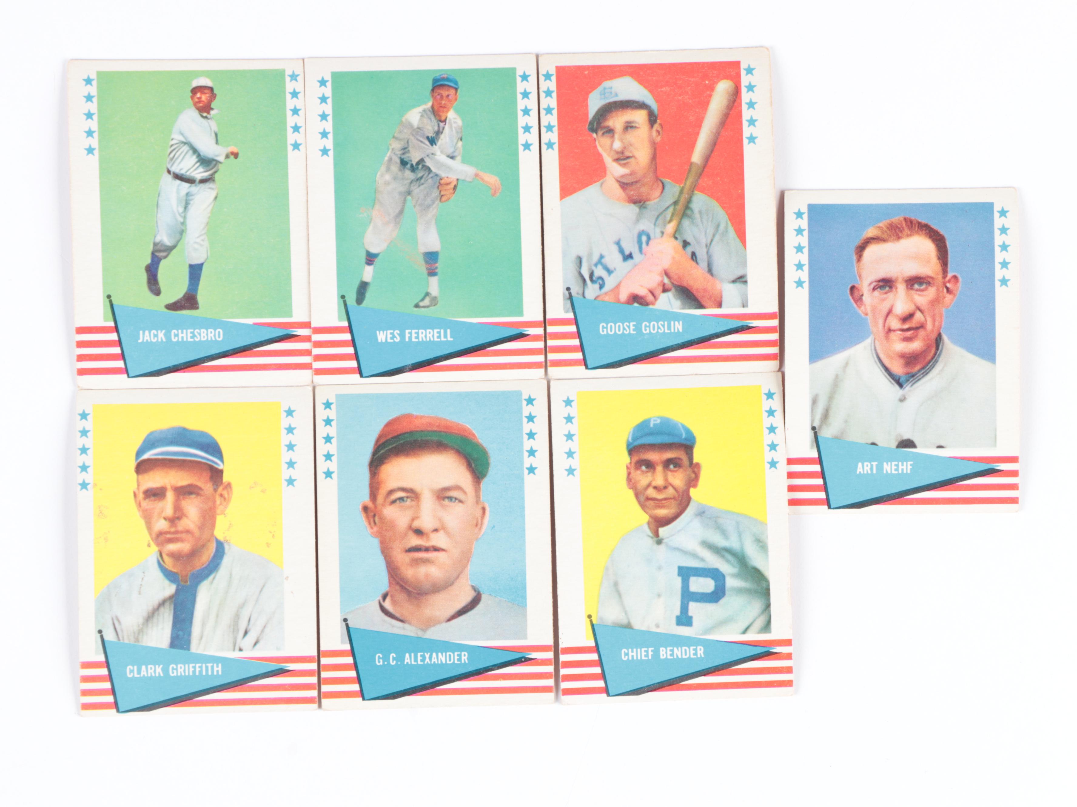 1961 Fleer "Baseball Greats" Hall of Fame and Star Player Cards