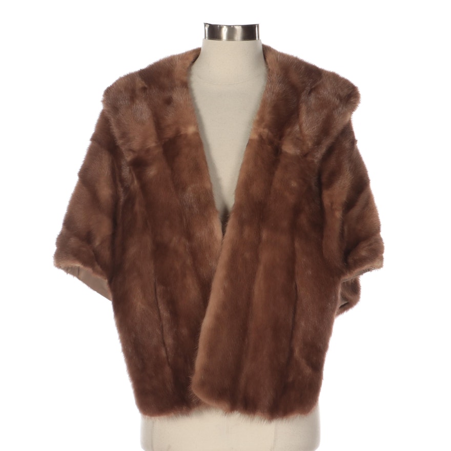 Mink Fur Stole with Shawl Collar by Shillito's Fur Salon