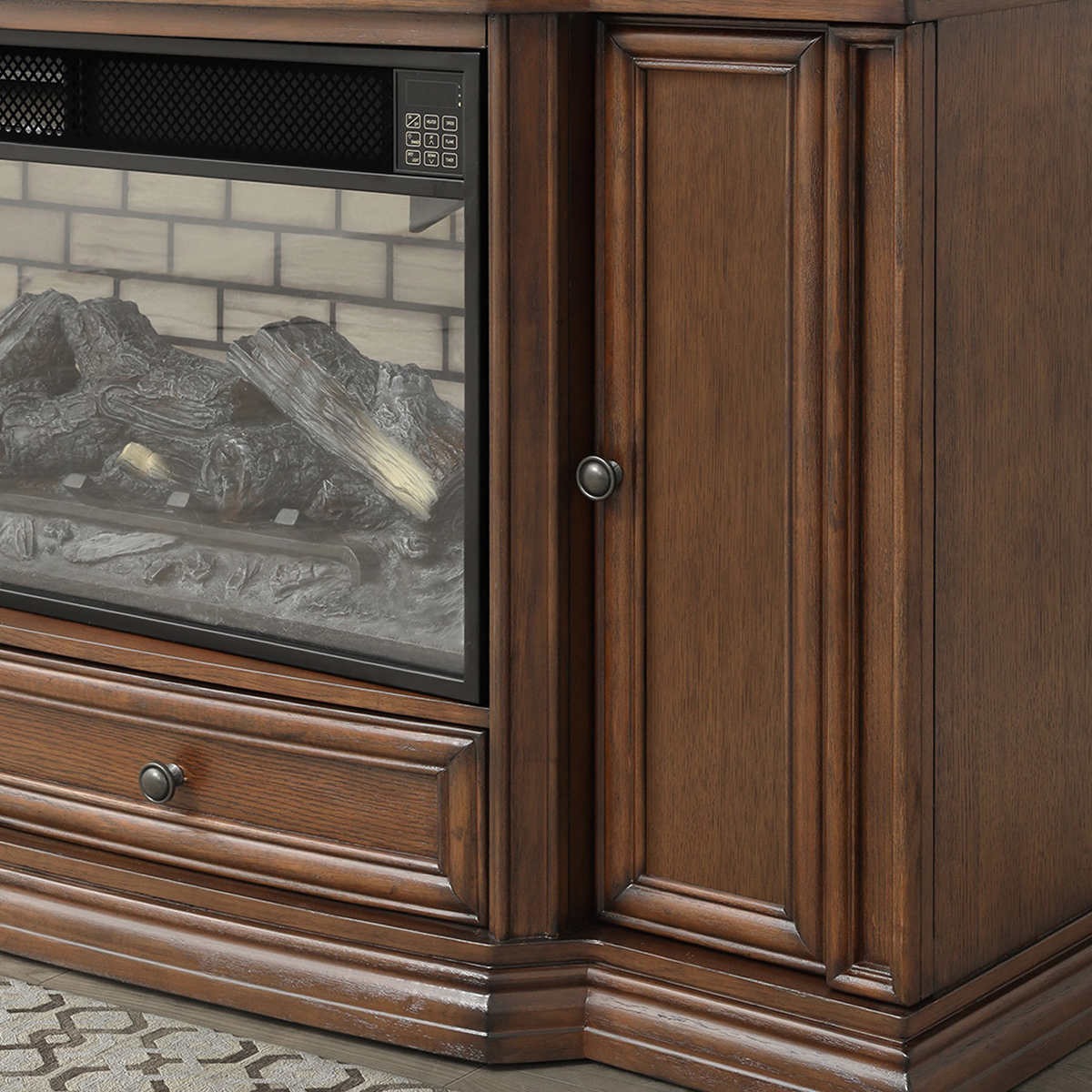 Klamath 75" TV Console Electric Faux Fireplace with Heater