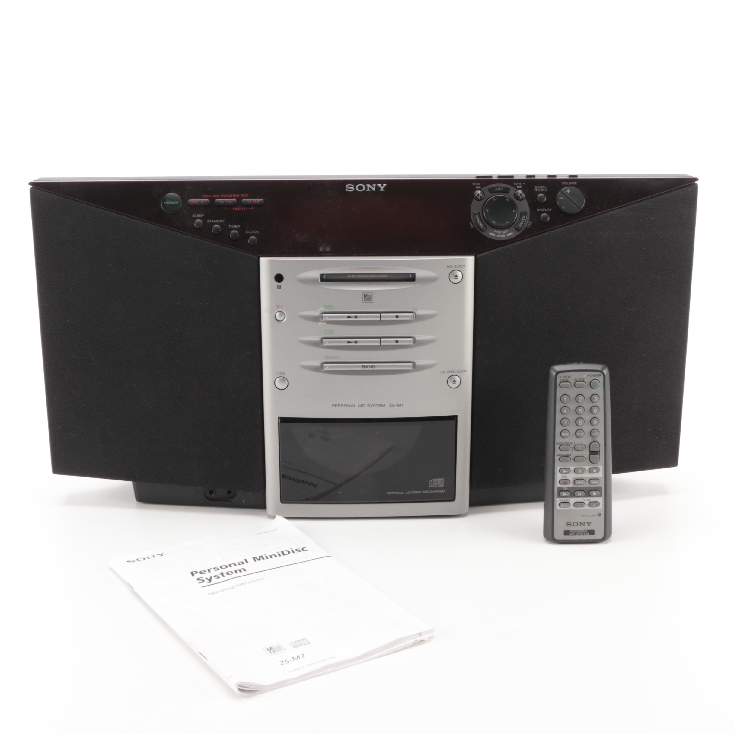 Sony ZS-M7 Personal Mini-Disc System, 1998