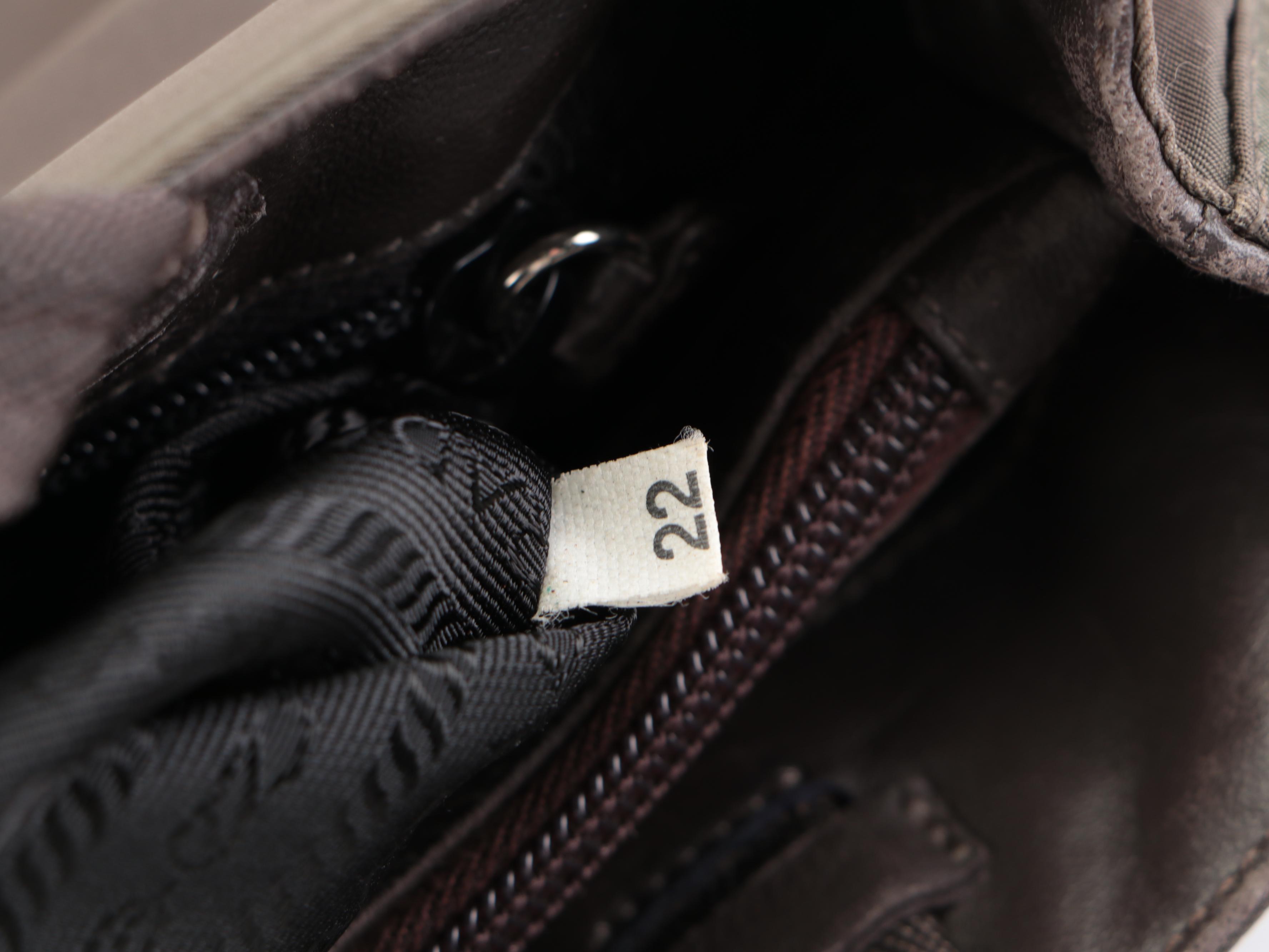 Prada Double Strap Shoulder Bag in Brown Tessuto Nylon