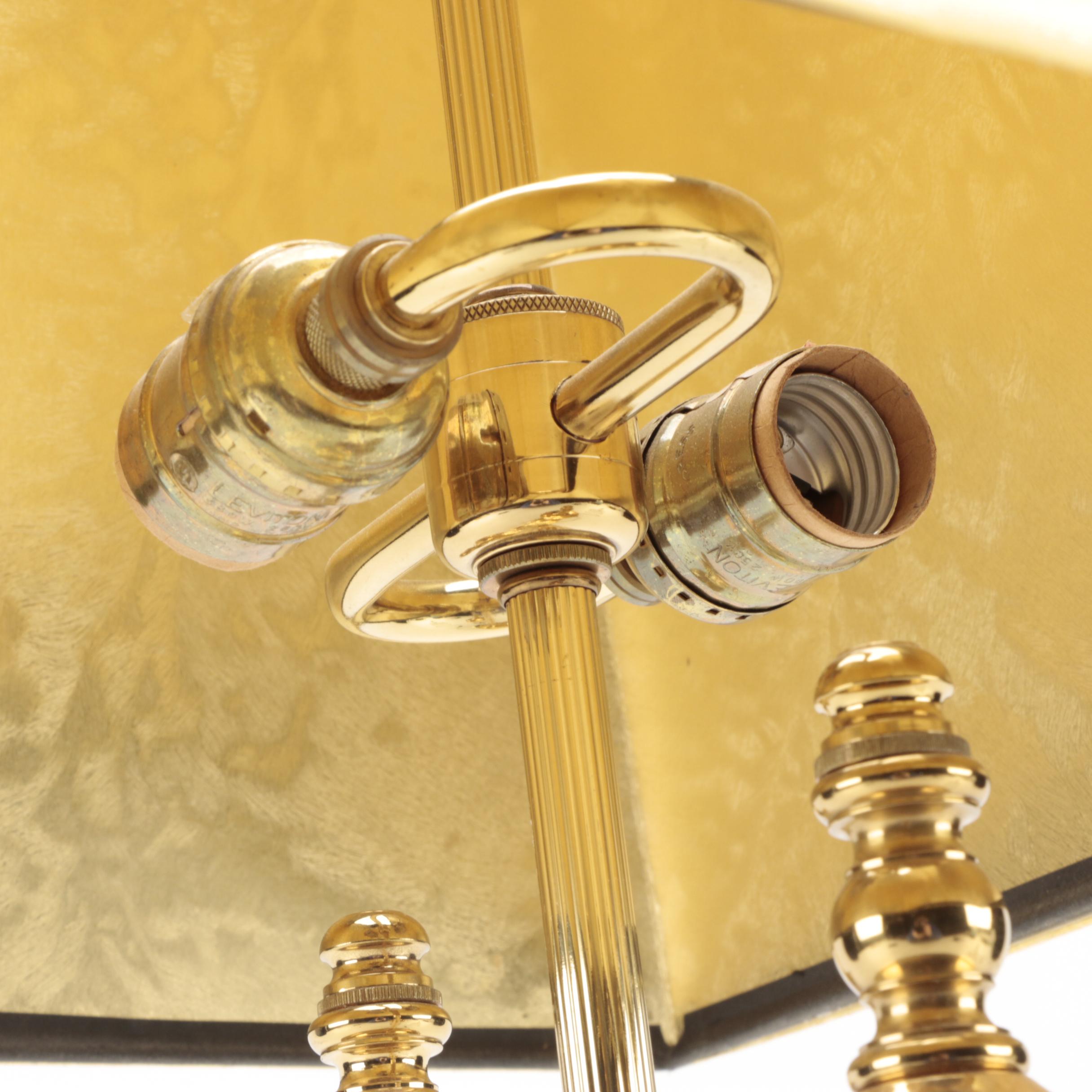 Waterford "Parkmore" Crystal and Brass Table Lamp with Original Shade