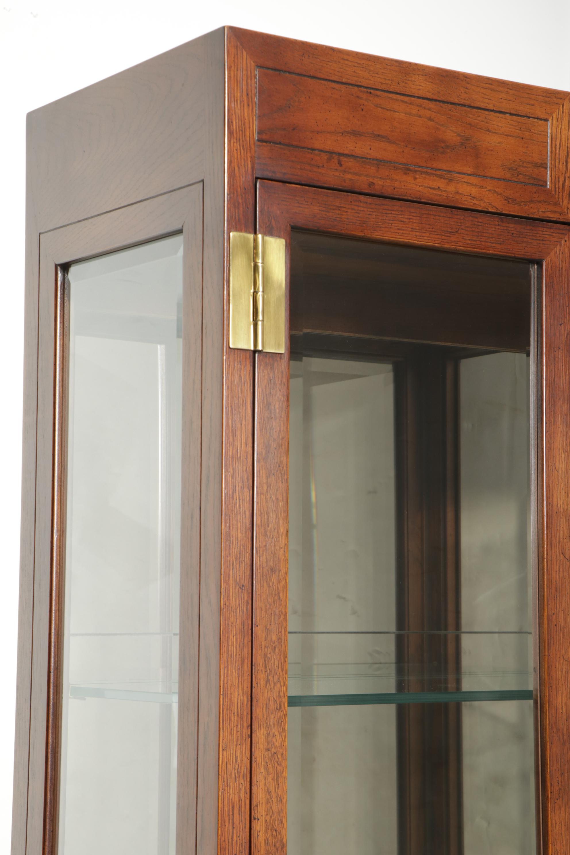 Henredon Scene One Campaign Style Display Case, Late 20th Century