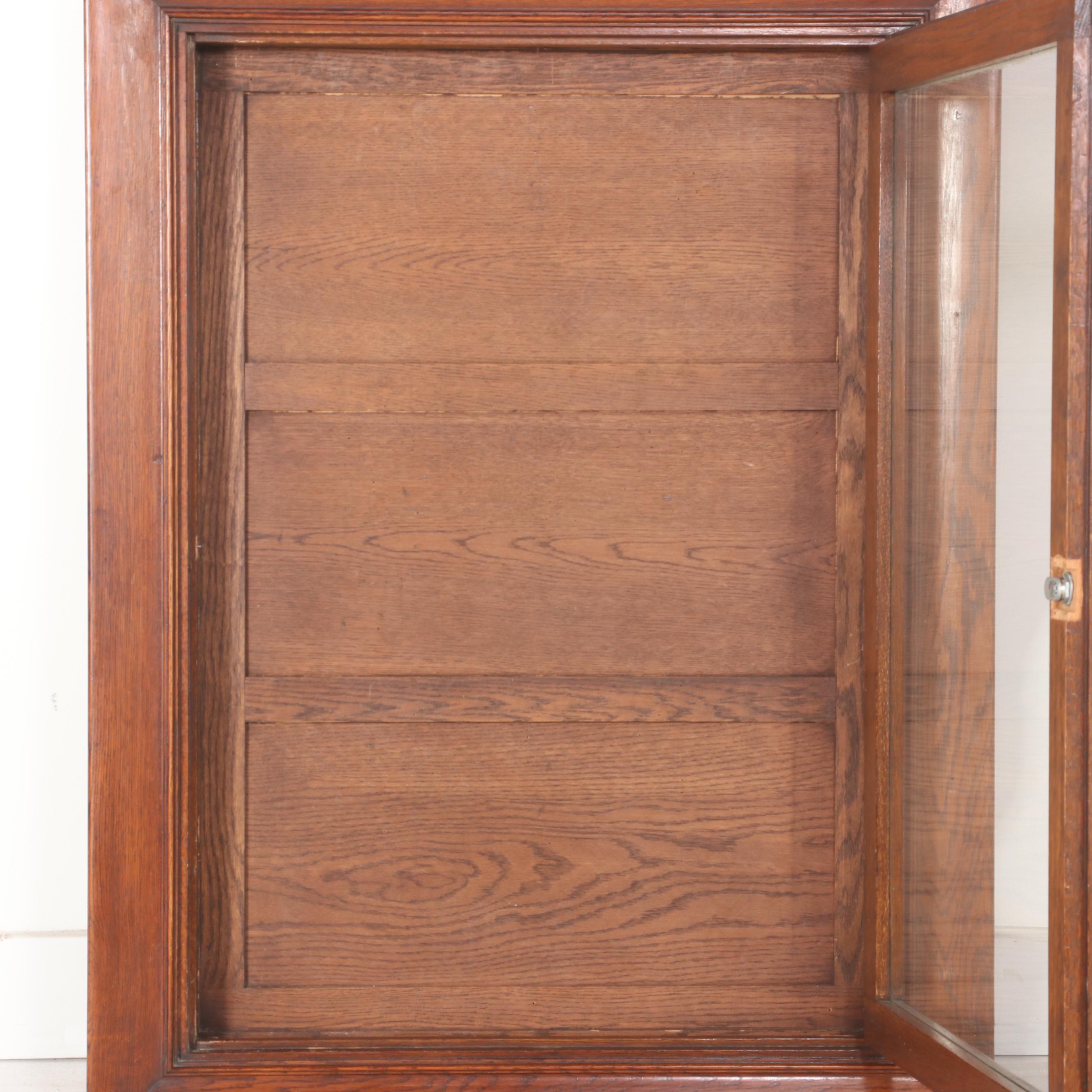 Oak Glass Front Wall Mount Display Case