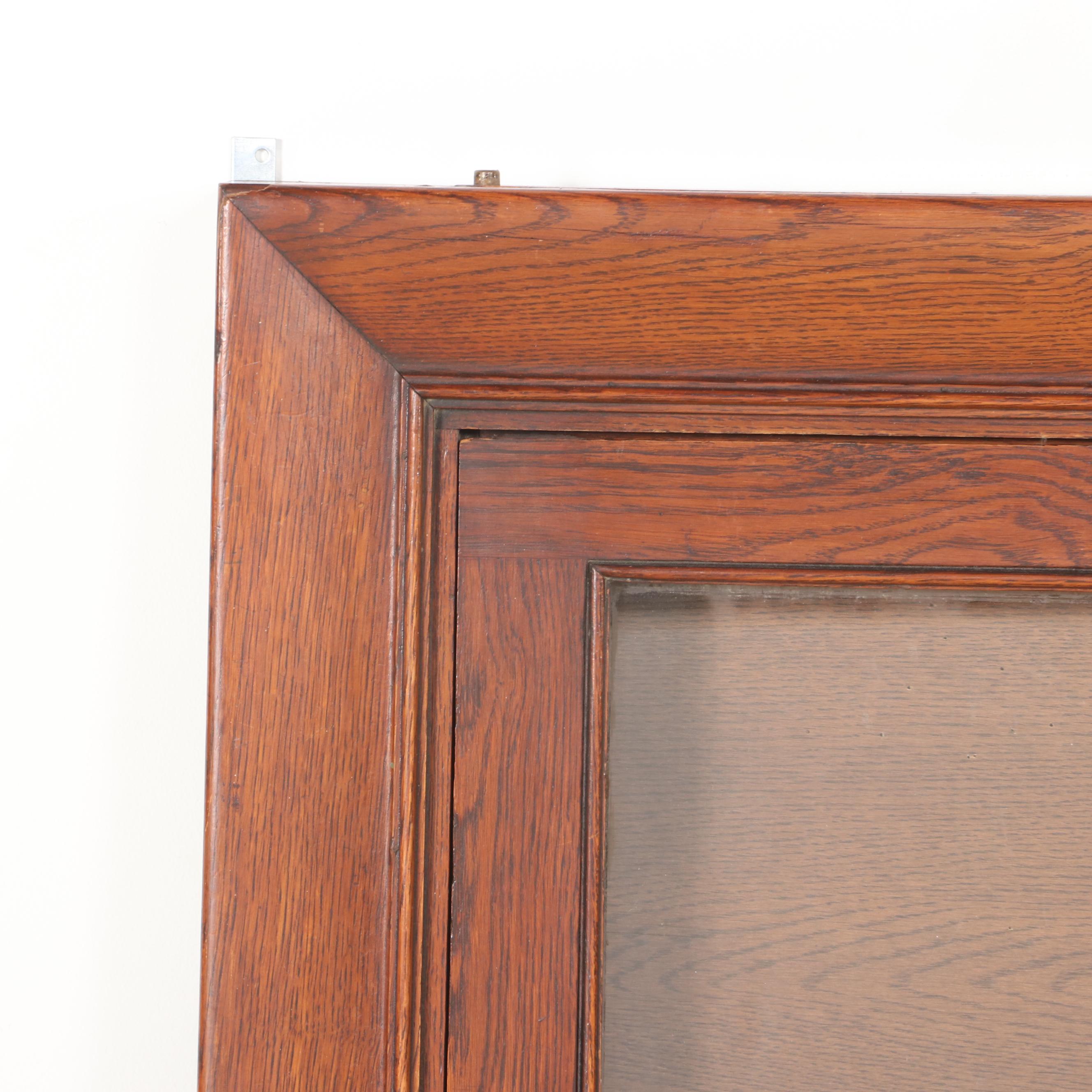Oak Glass Front Wall Mount Display Case