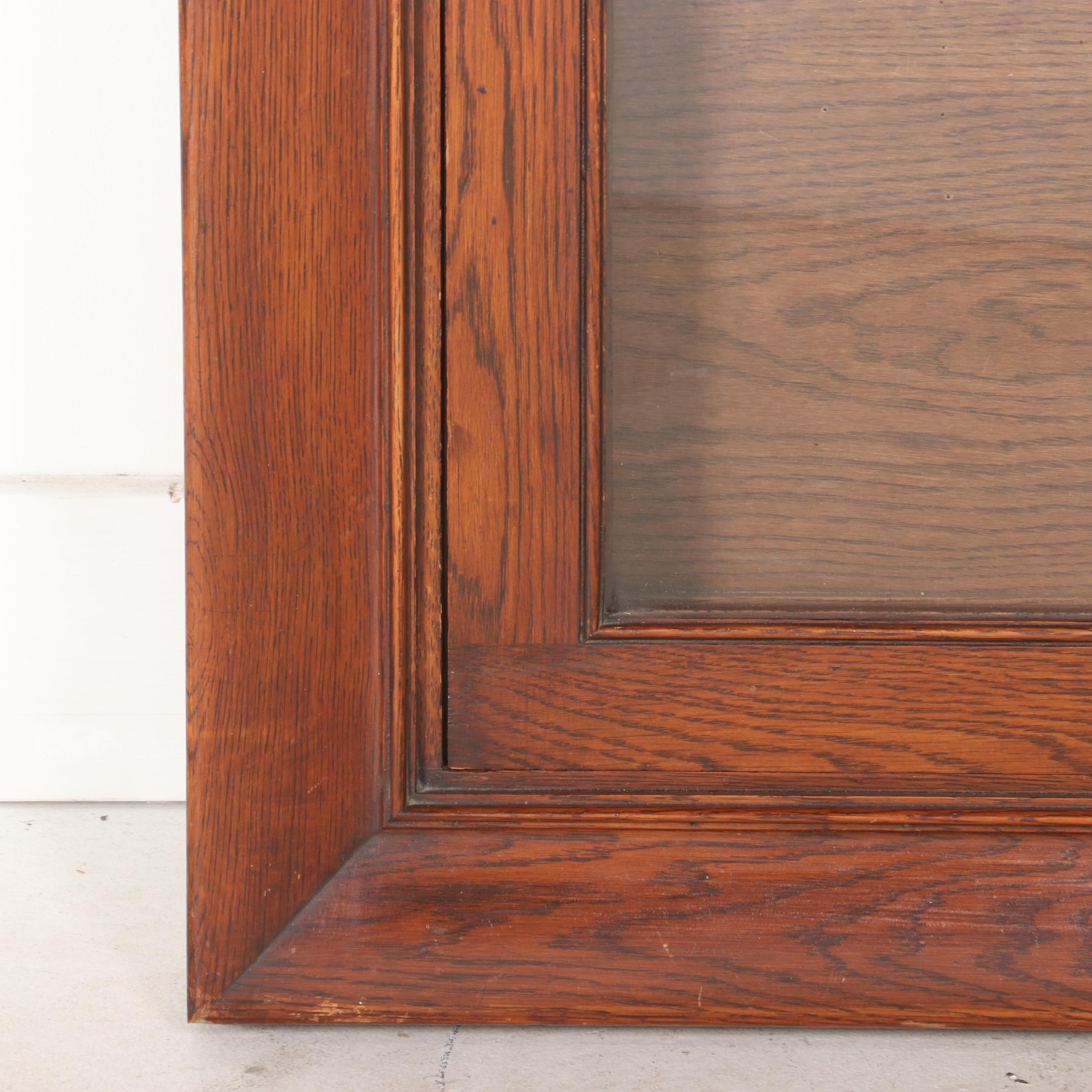 Oak Glass Front Wall Mount Display Case