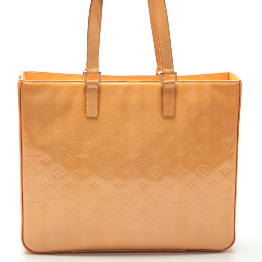 Louis Vuitton Columbus Tote in Monogram Vernis and Vachetta Leather