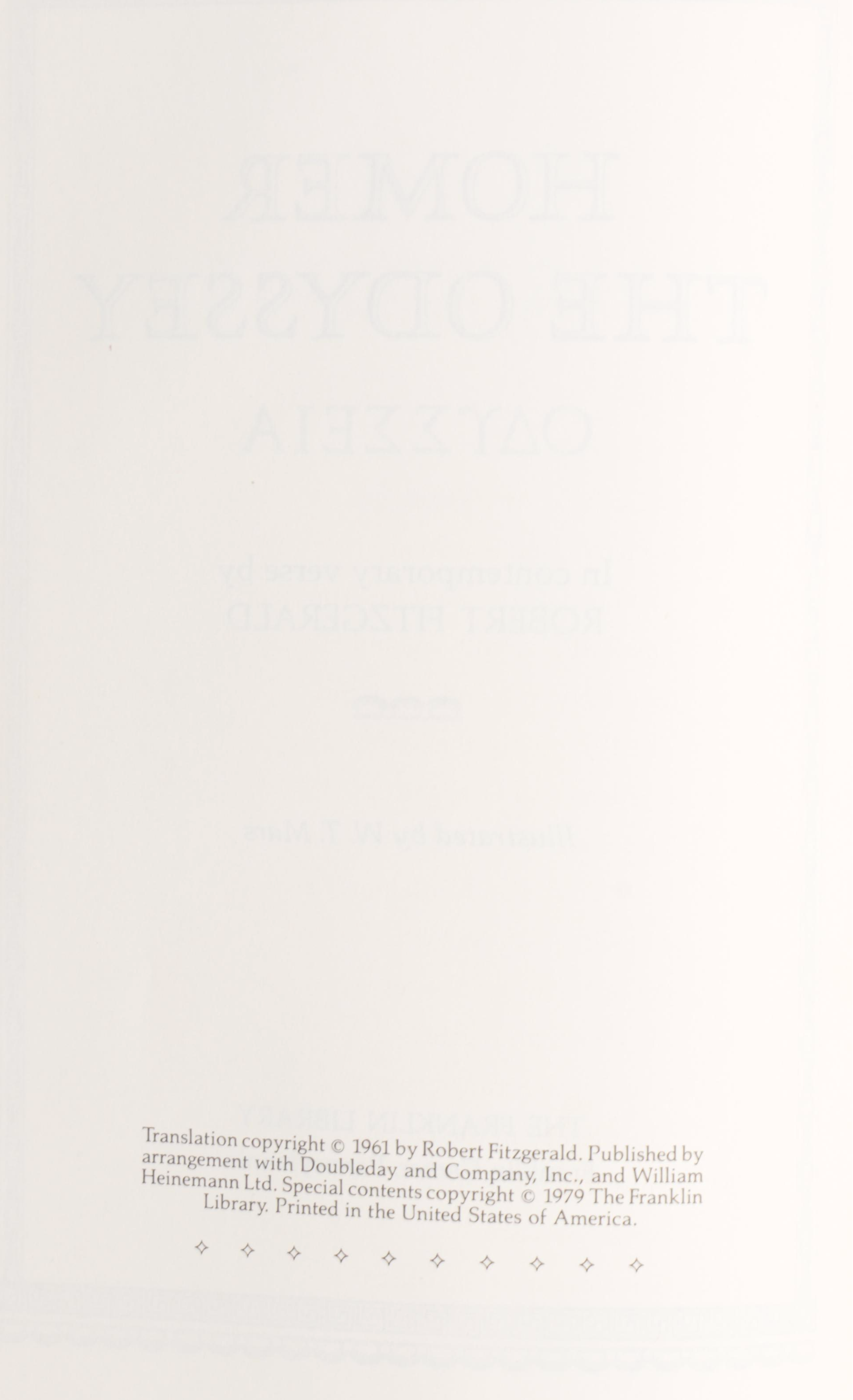 Leather Bound "The Franklin Library" Book Collection featuring "The Odyssey"