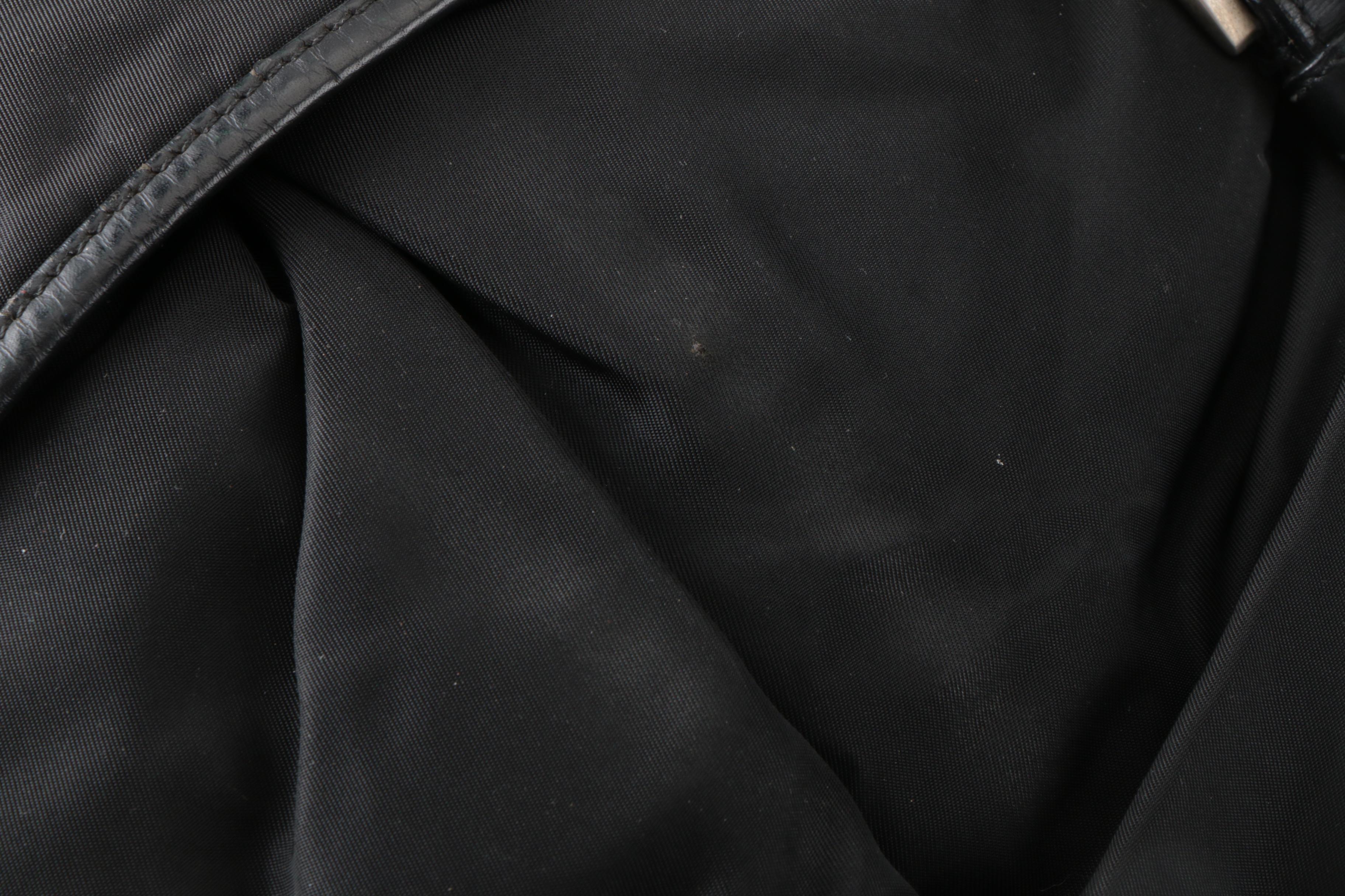 Prada Tessuto Messenger Bag in Black Nylon with Leather Trim